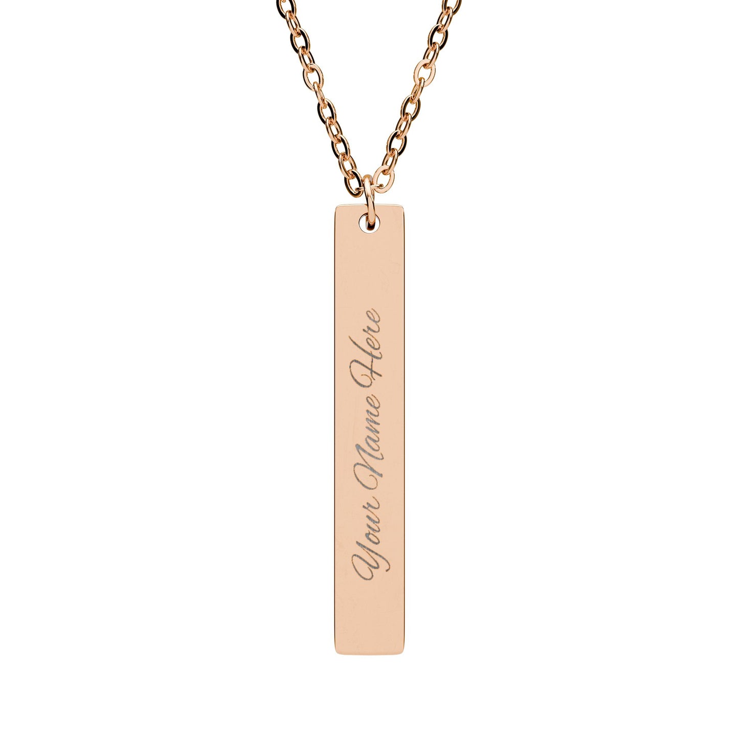 Personalized Vertical Bar Necklace, Engraved Jewelry, Name Necklace, Custom Gift for Her, Birthday, Anniversary, Meaningful Keepsake