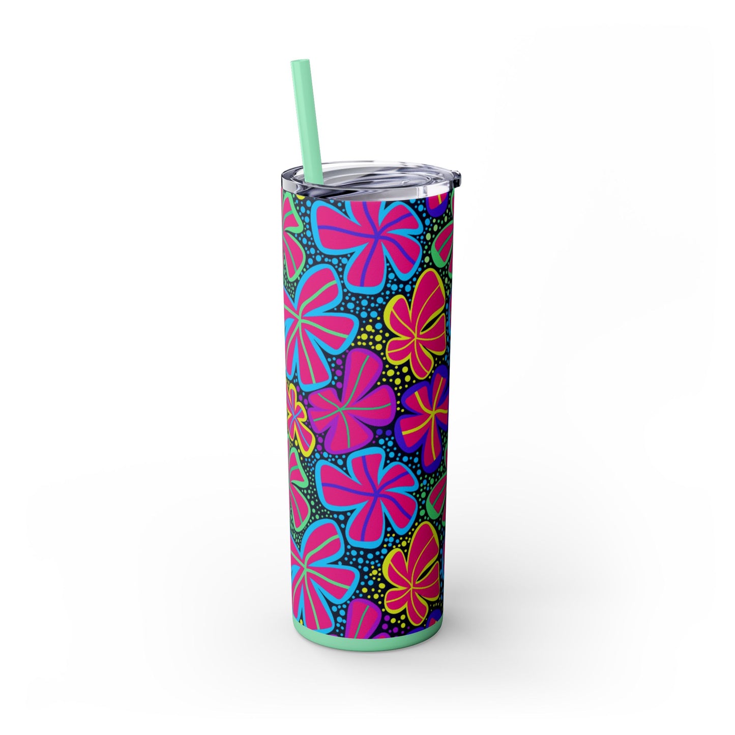 Vibrant Floral Skinny Tumbler, 20oz | Reusable Drink Cup for Home, Office, Road Trips | Fun Gift for Spring, Summer, Birthdays, Garden [...]