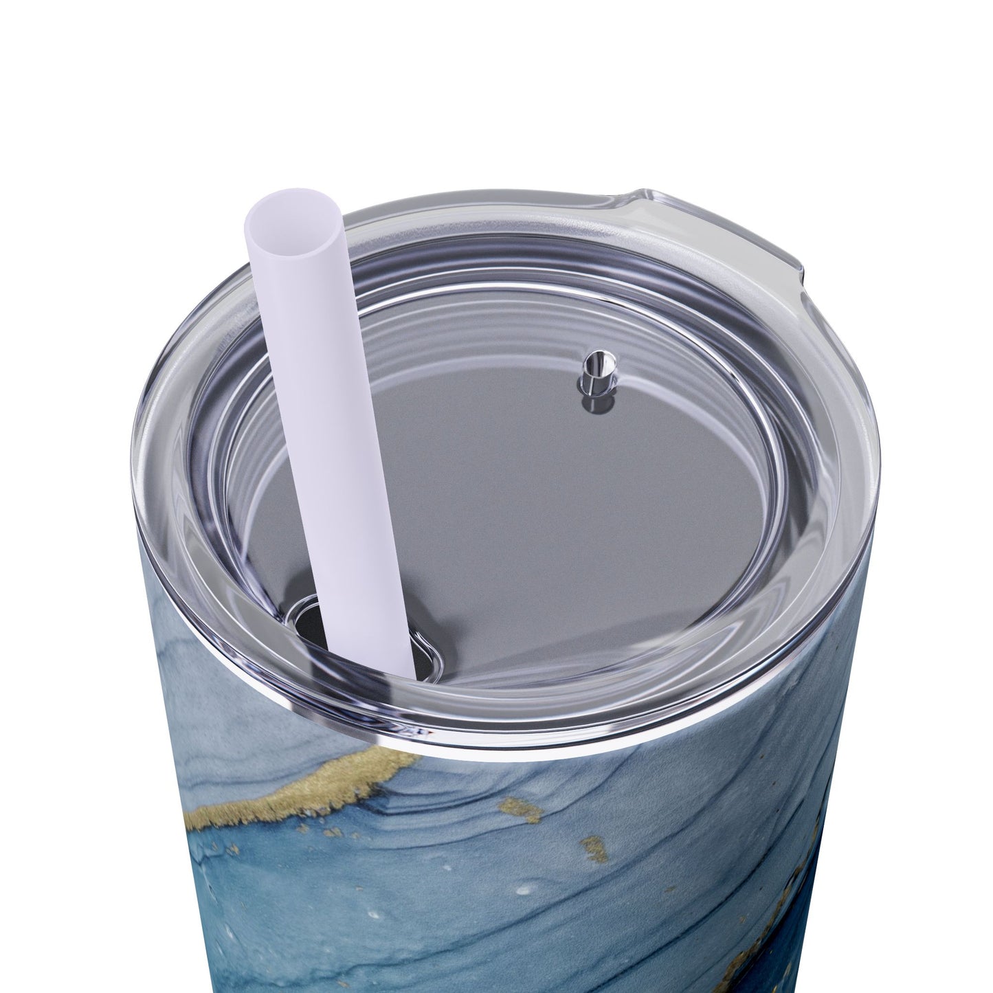Elegant Blue Marble Skinny Tumbler, 20oz - Stylish Drinkware for Daily Use, Gifts, Celebrations, Eco-Friendly, Travel Mug