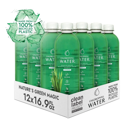 Chlorophyll Water® **PREORDER** (Case of 12): Chlorophyll & Ultra-Purified Water with Essential Vitamins A, B12, C and D3