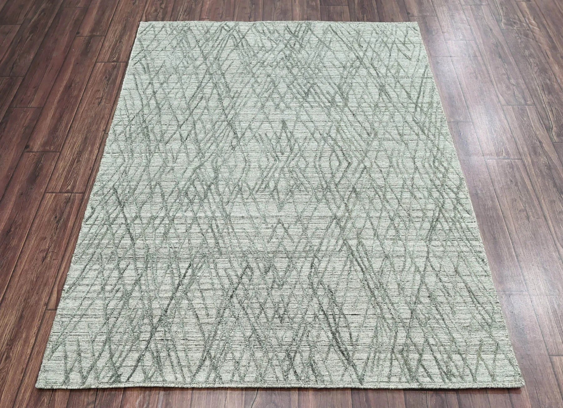 4x6 Tone on Tone Gray Hand Knotted 100% Wool Modern & Contemporary Oriental Area Rug-2