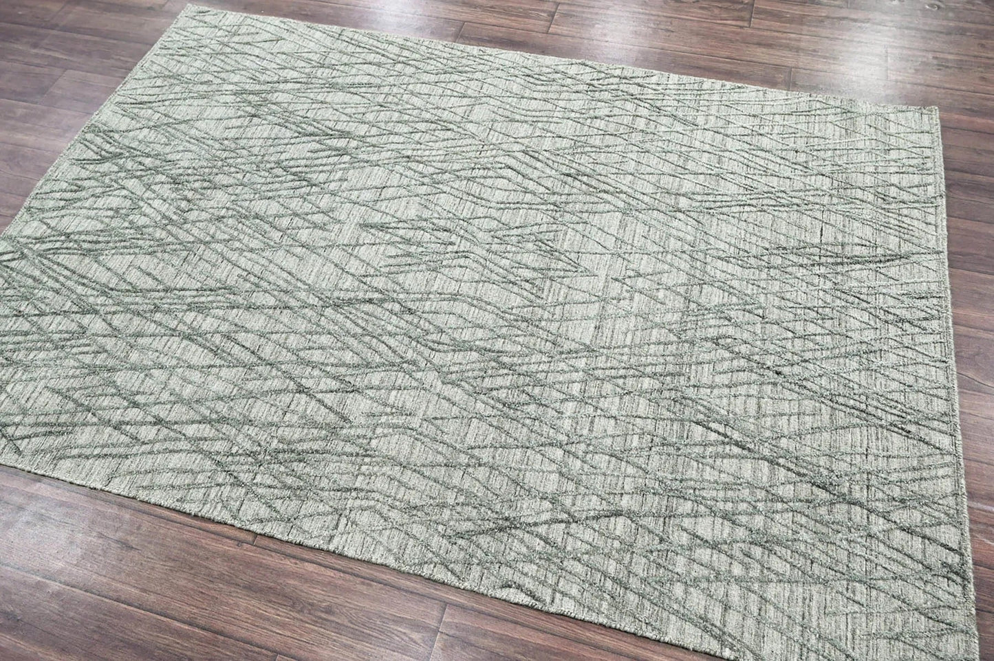 4x6 Tone on Tone Gray Hand Knotted 100% Wool Modern & Contemporary Oriental Area Rug-3