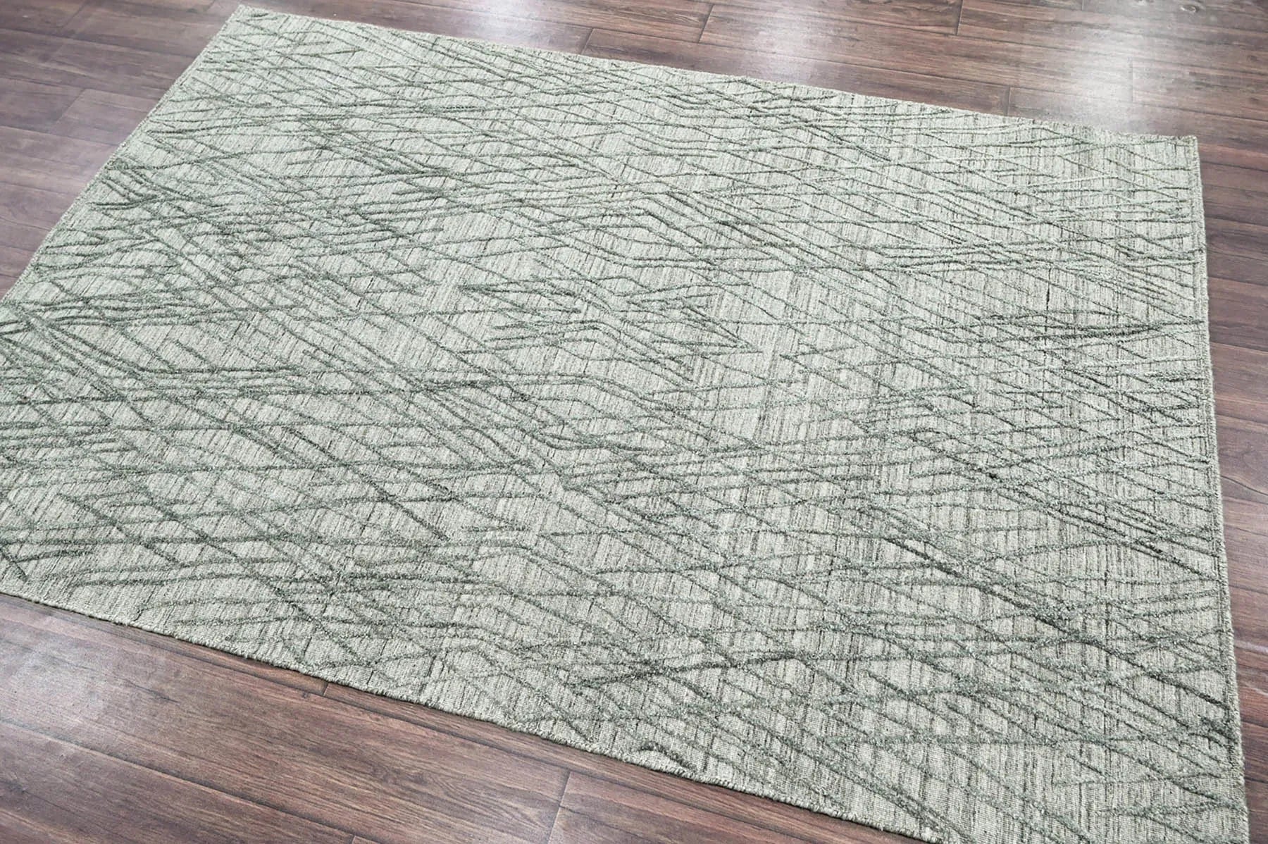 4x6 Tone on Tone Gray Hand Knotted 100% Wool Modern & Contemporary Oriental Area Rug-3