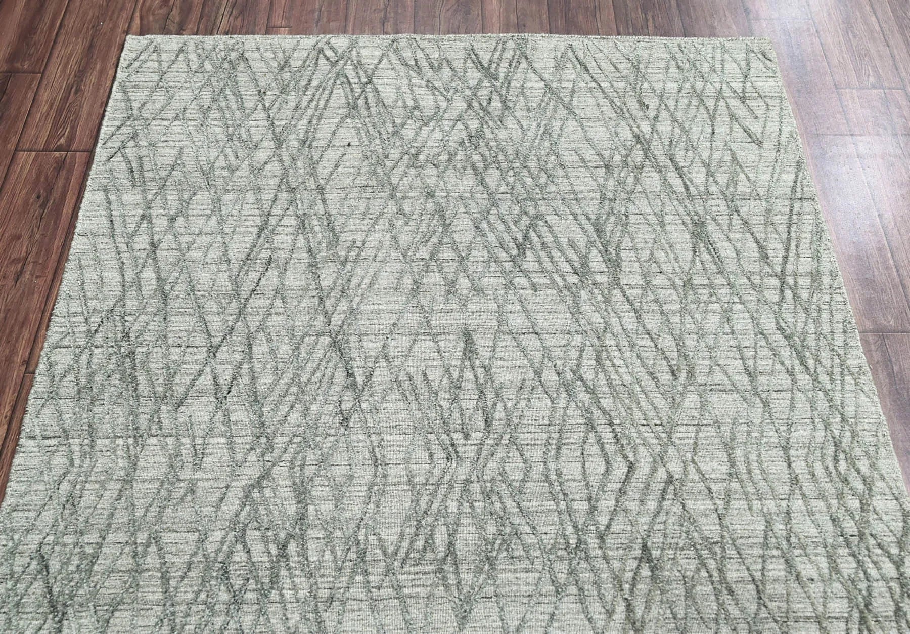 4x6 Tone on Tone Gray Hand Knotted 100% Wool Modern & Contemporary Oriental Area Rug-4