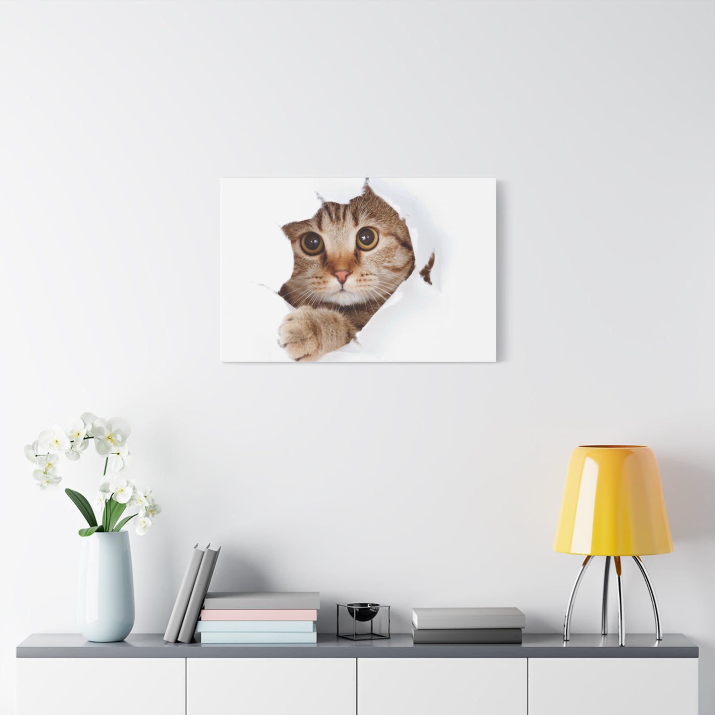 Whimsical Cat Canvas Art, Playful Decor for Cat Lovers, Home Wall Art, Pet-Themed Gift, Cute Cat Wall Art, Cat Lover's Decoration