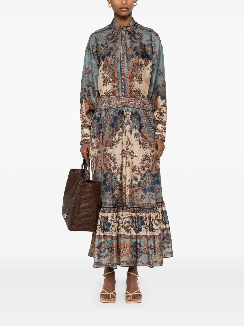Zimmermann Women Ascension Tiered Midi Skirt