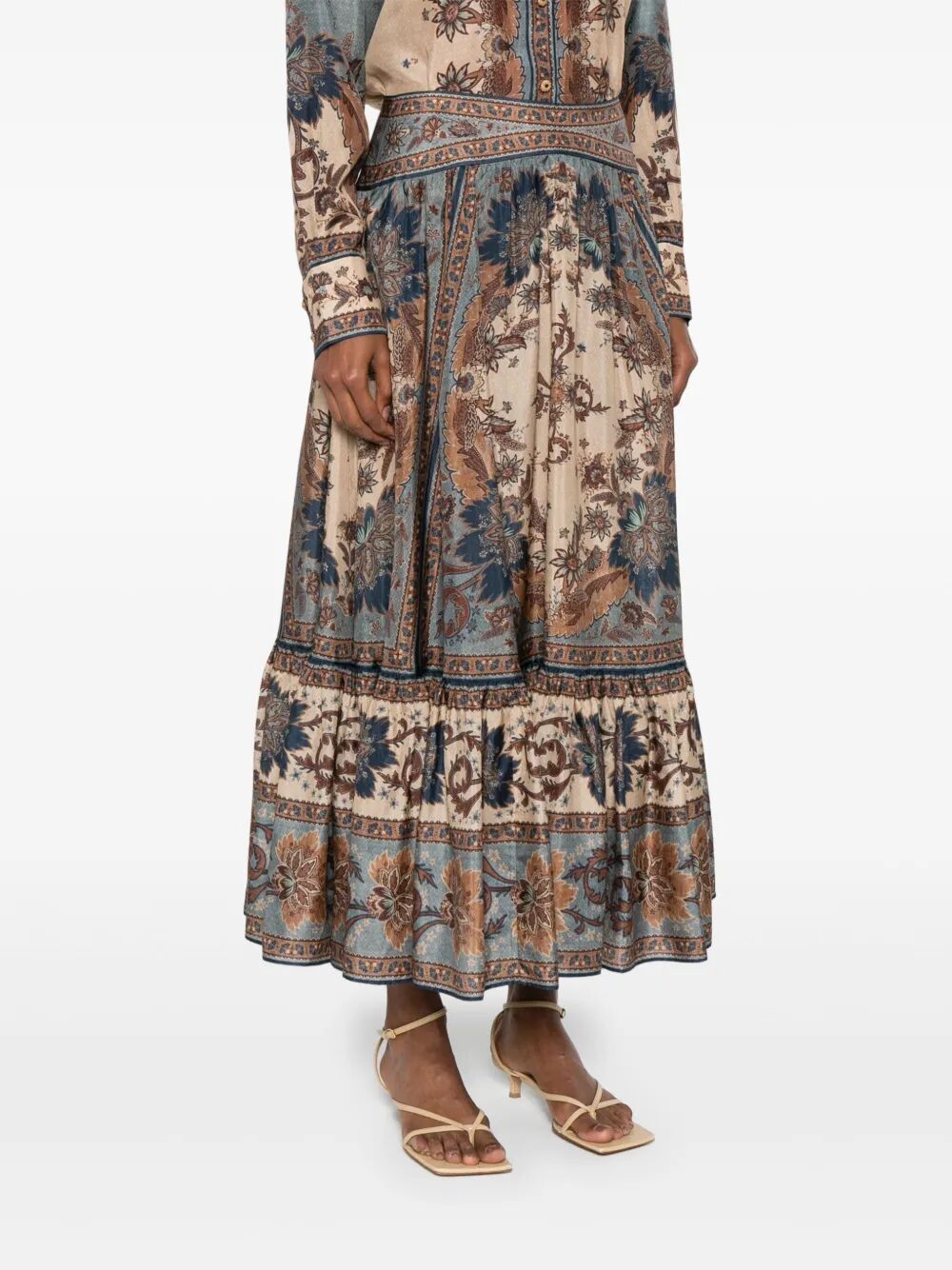 Zimmermann Women Ascension Tiered Midi Skirt