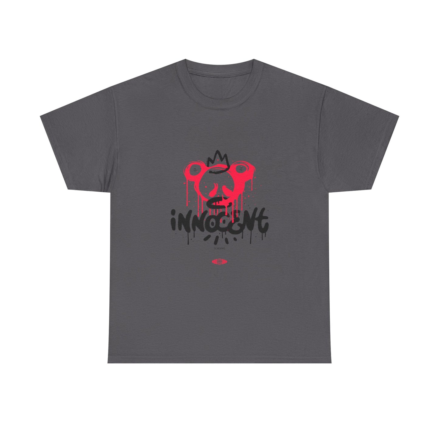 Edgy Graphic Tee: 'Innocent' Design, Urban Fashion, Streetwear, Unisex Cotton T-Shirt, Music Festivals, Casual Wear