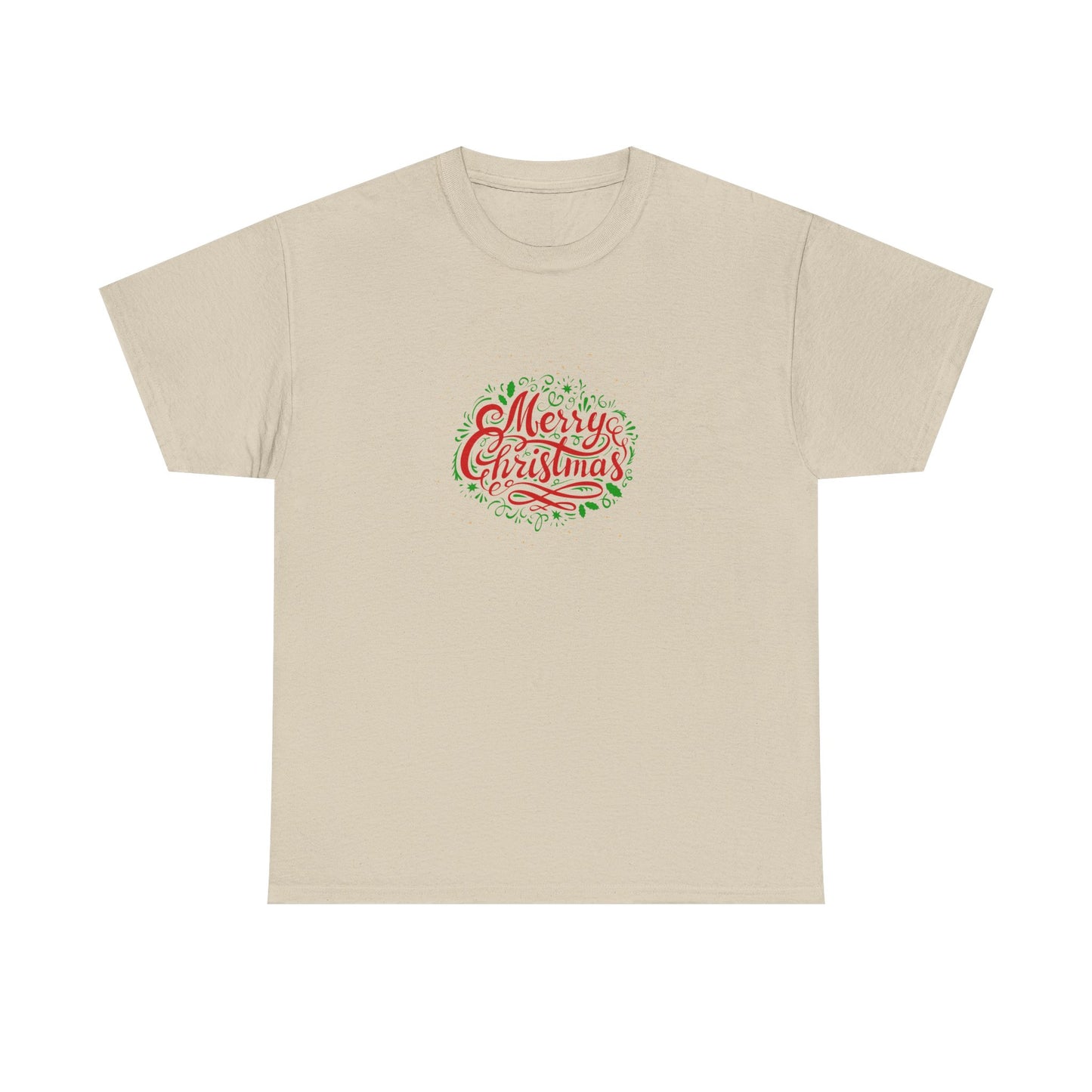 Merry Christmas Unisex Heavy Cotton Tee, Holiday Gift, Casual Wear, Seasonal Apparel, Christmas Party Shirt, Gift for Him/Her