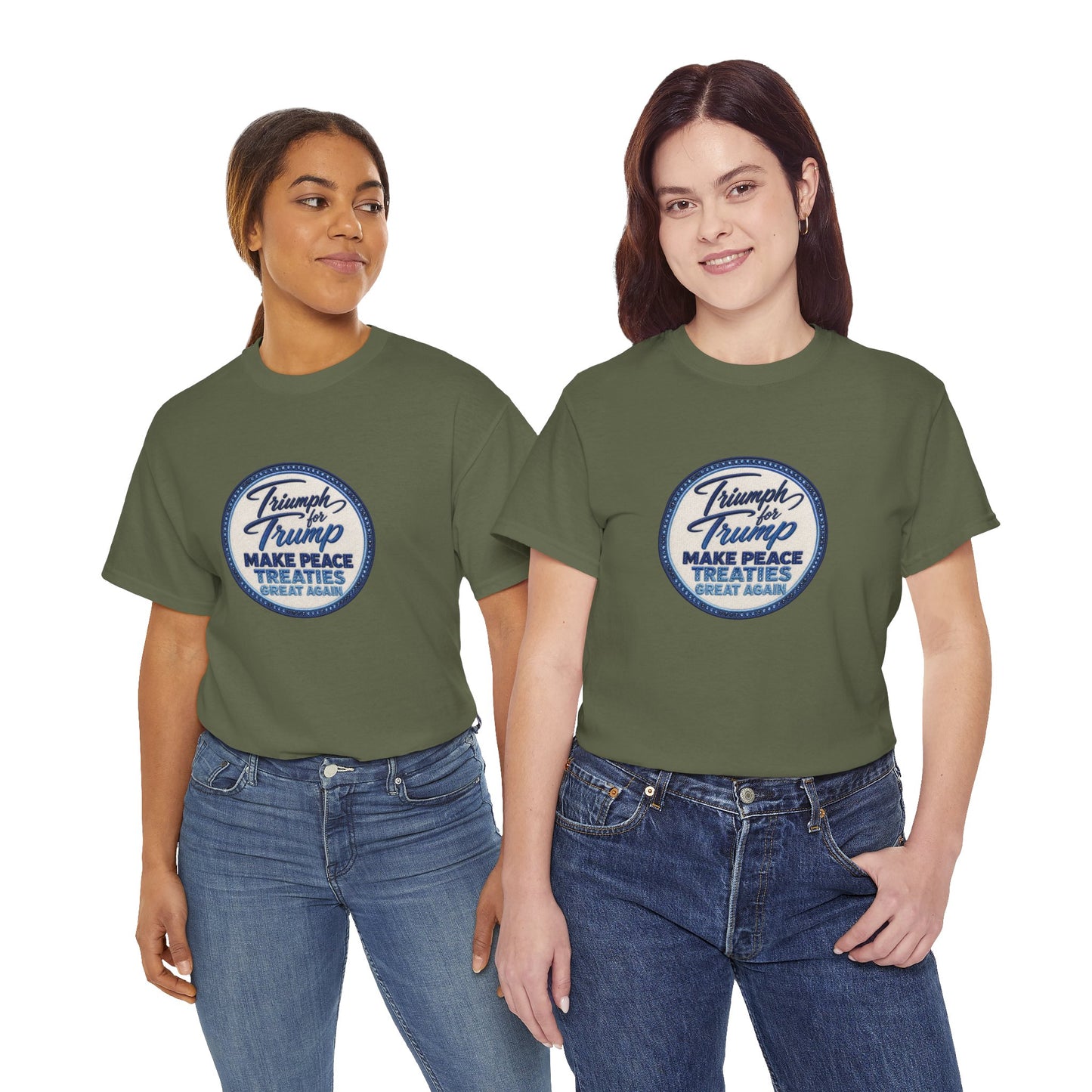 "Make Peace Treaties Great Again" Embroidery Badge Pattern T-Shirt - MADE TO ORDER ✨ CUSTOMIZABLE WITHIN REASON