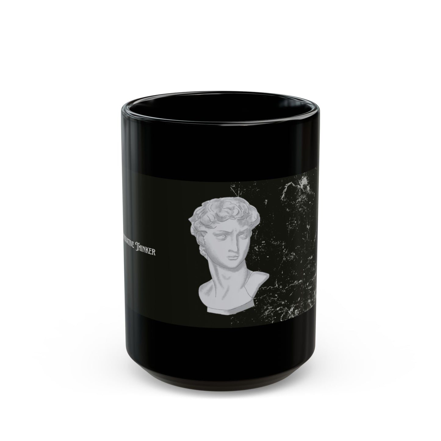 Artistic Black Mug with Bust Design, Gift for Art Lovers, Unique Ceramic Cup, Kitchen Decor, Mug for Coffee or Tea