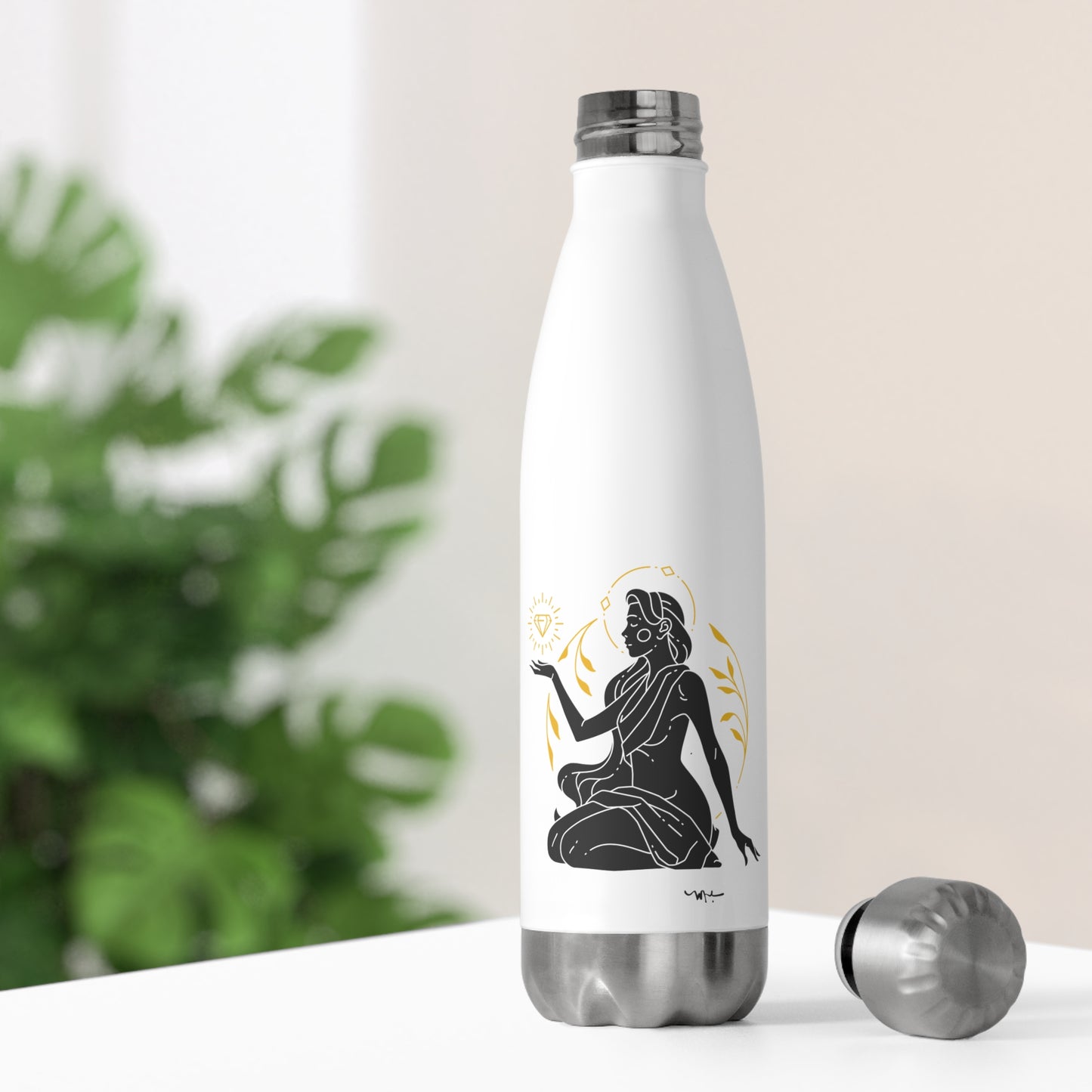 Meditation Goddess Insulated Bottle, Yoga Water Bottle, Eco-Friendly Drinkware, Gift for Mindfulness, Fitness, or Wellness Enthusiasts