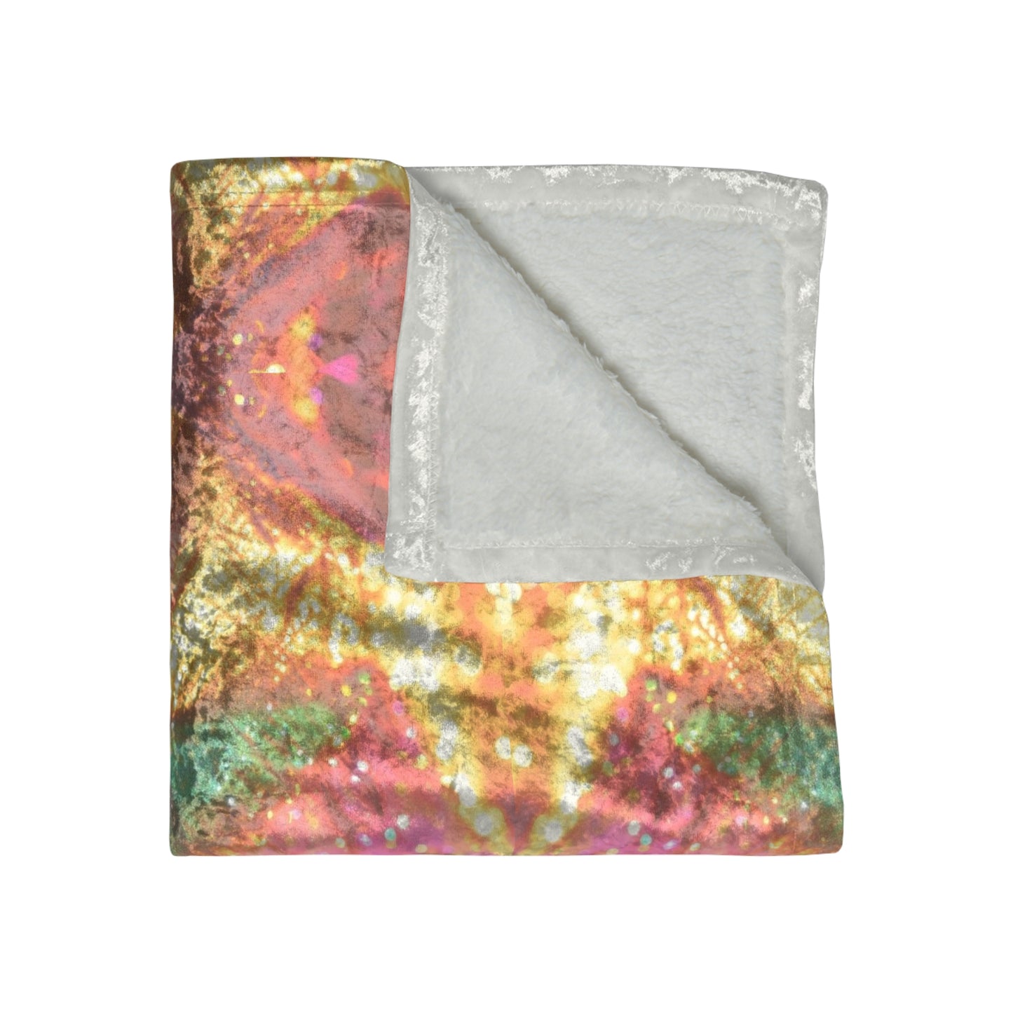Multicolor Crushed Velvet Geometric Blanket — Luxurious Soft Throw
