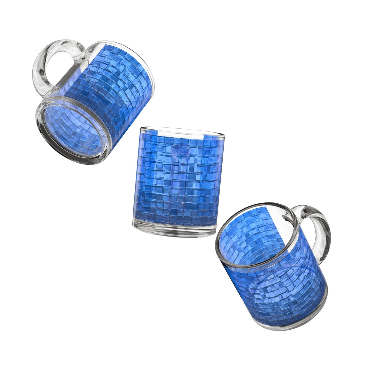 Blue Mosaic Glass Mug 10oz Glass Mug