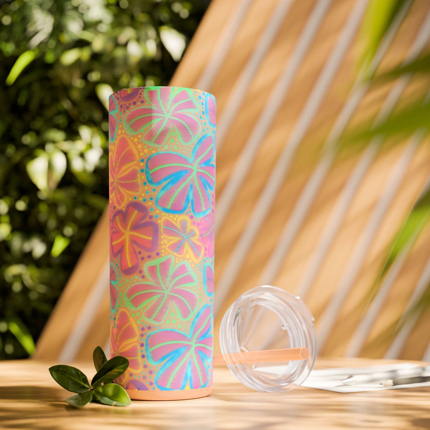 Pastel Butterfly Tumbler, 20oz Drinkware, Spring Decor, Cute Gift for Her, Eco-Friendly Cup, Floral Water Bottle