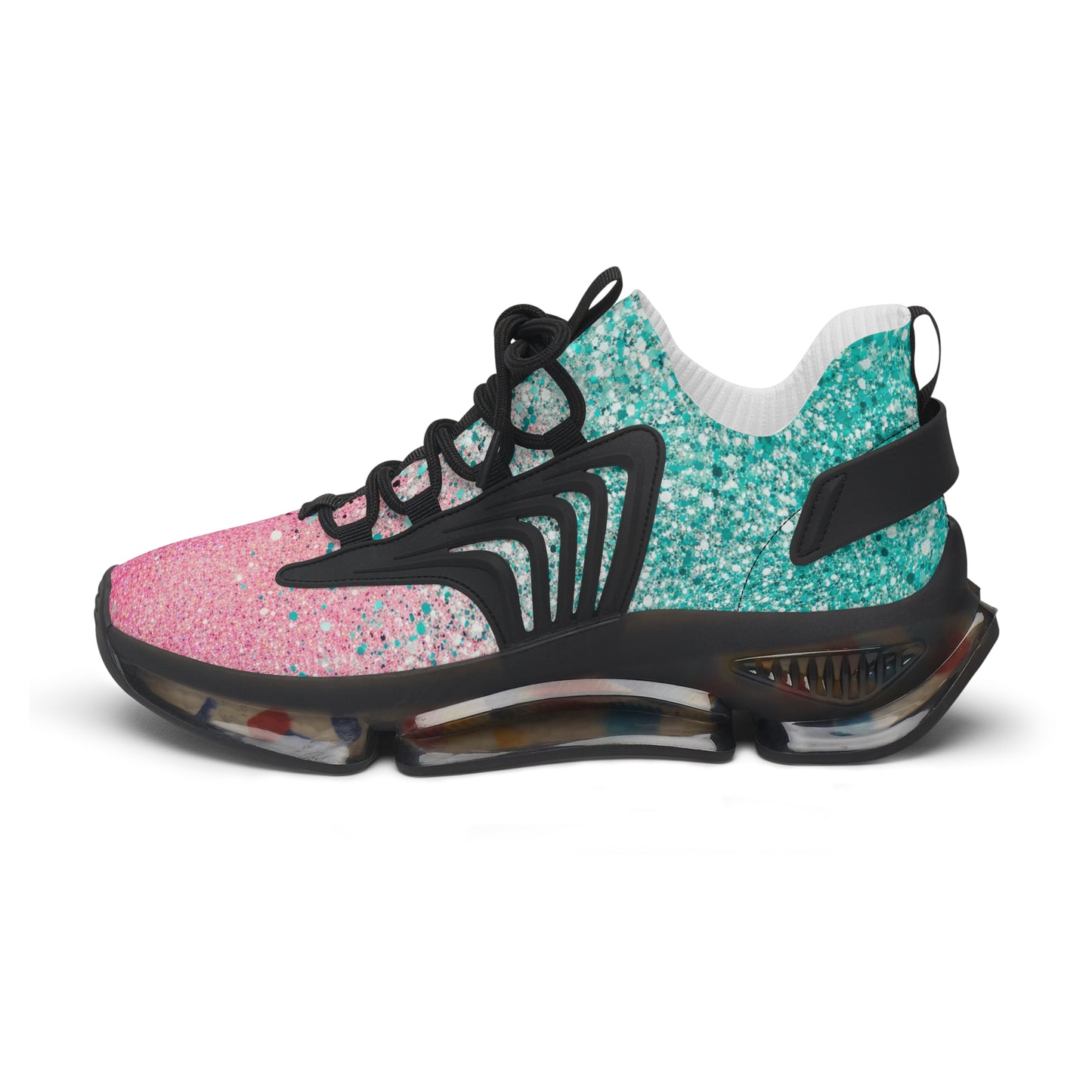 Women's Pink Speckled Mesh Sneakers — Lightweight Casual Running Shoes