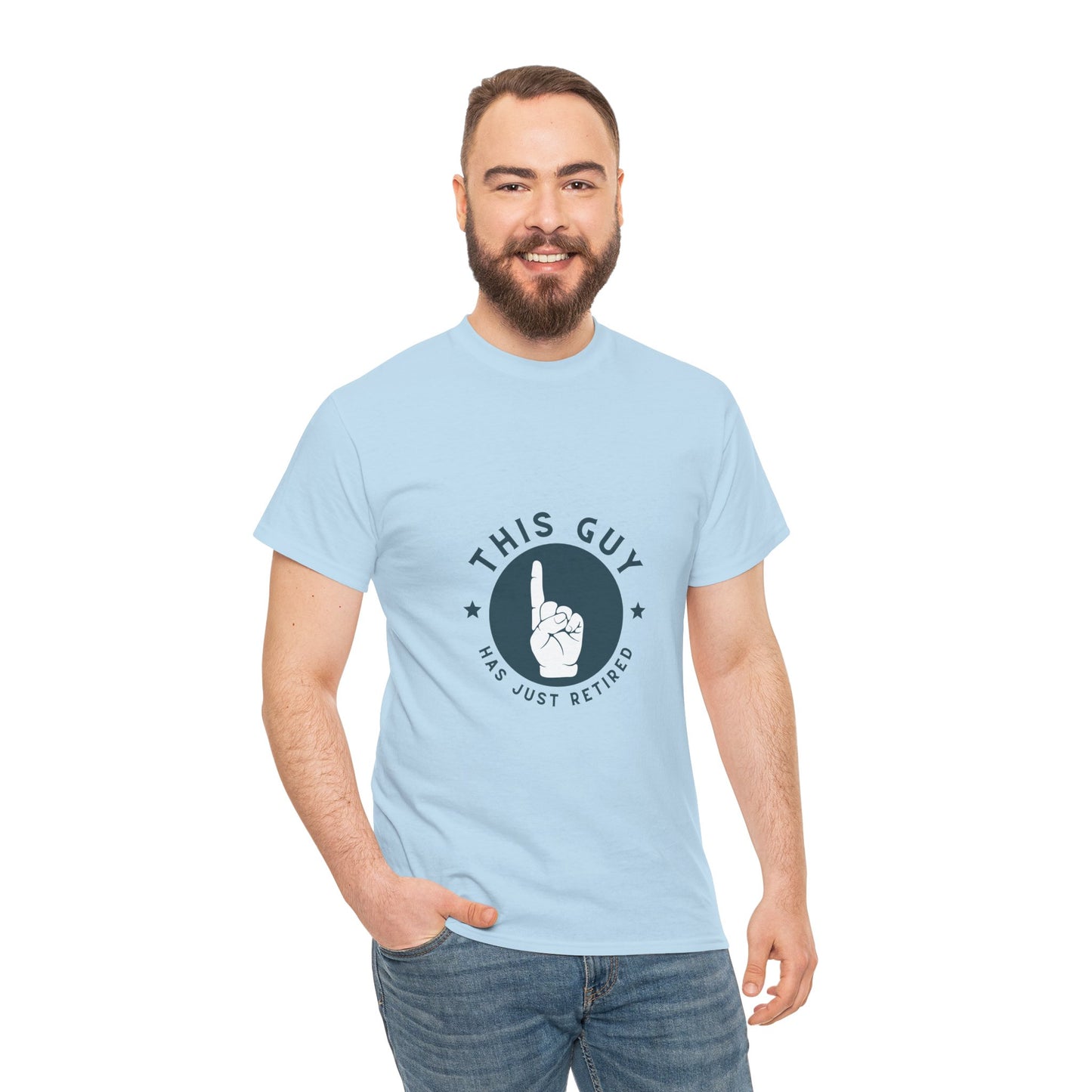 This Guy Has Just Retired Retirement Celebration Unisex Heavy Cotton Tee | Funny Gift for Retirees, Casual Wear, Retirement Party, Humor Shirt, Comfy Gift Idea