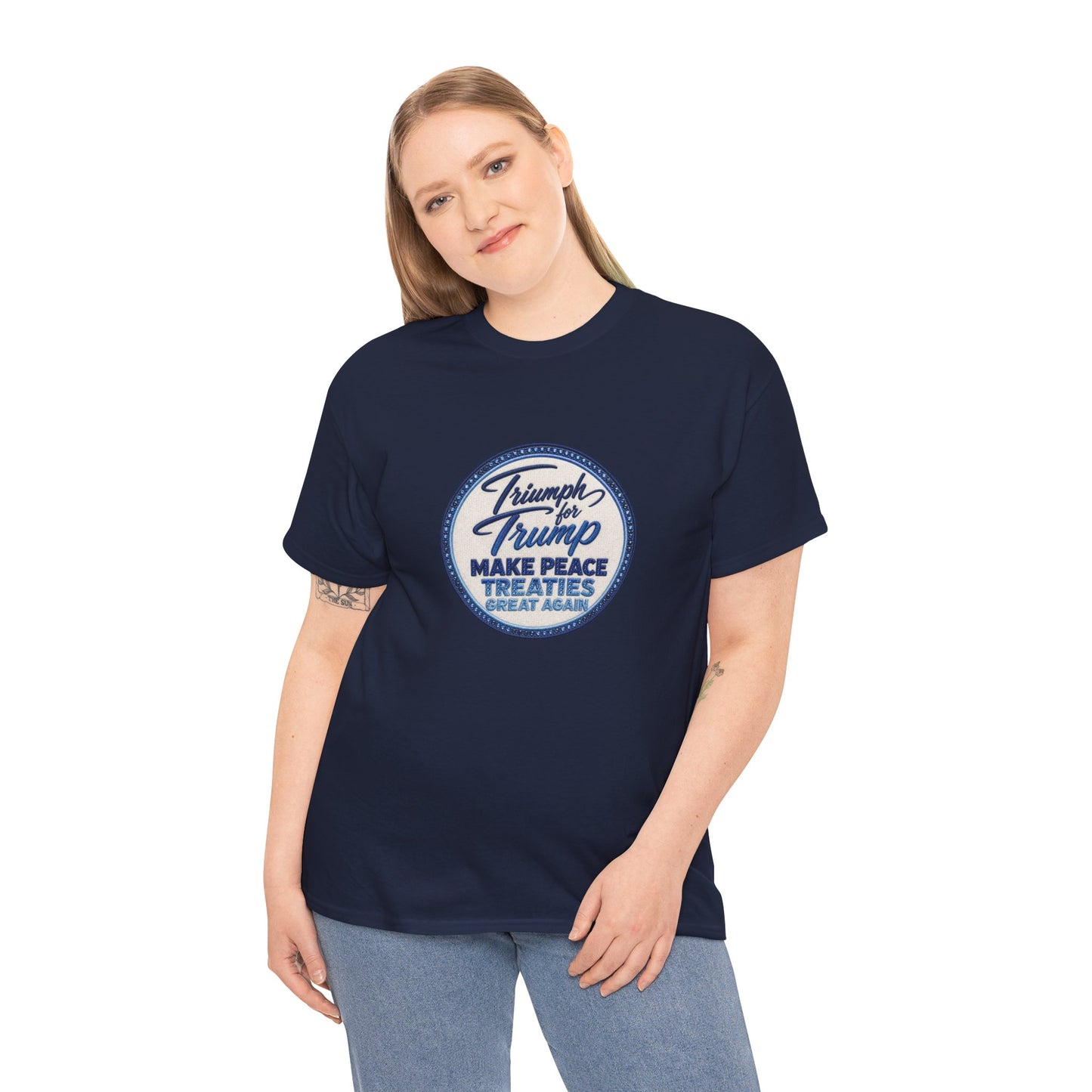 "Make Peace Treaties Great Again" Embroidery Badge Pattern T-Shirt - MADE TO ORDER ✨ CUSTOMIZABLE WITHIN REASON