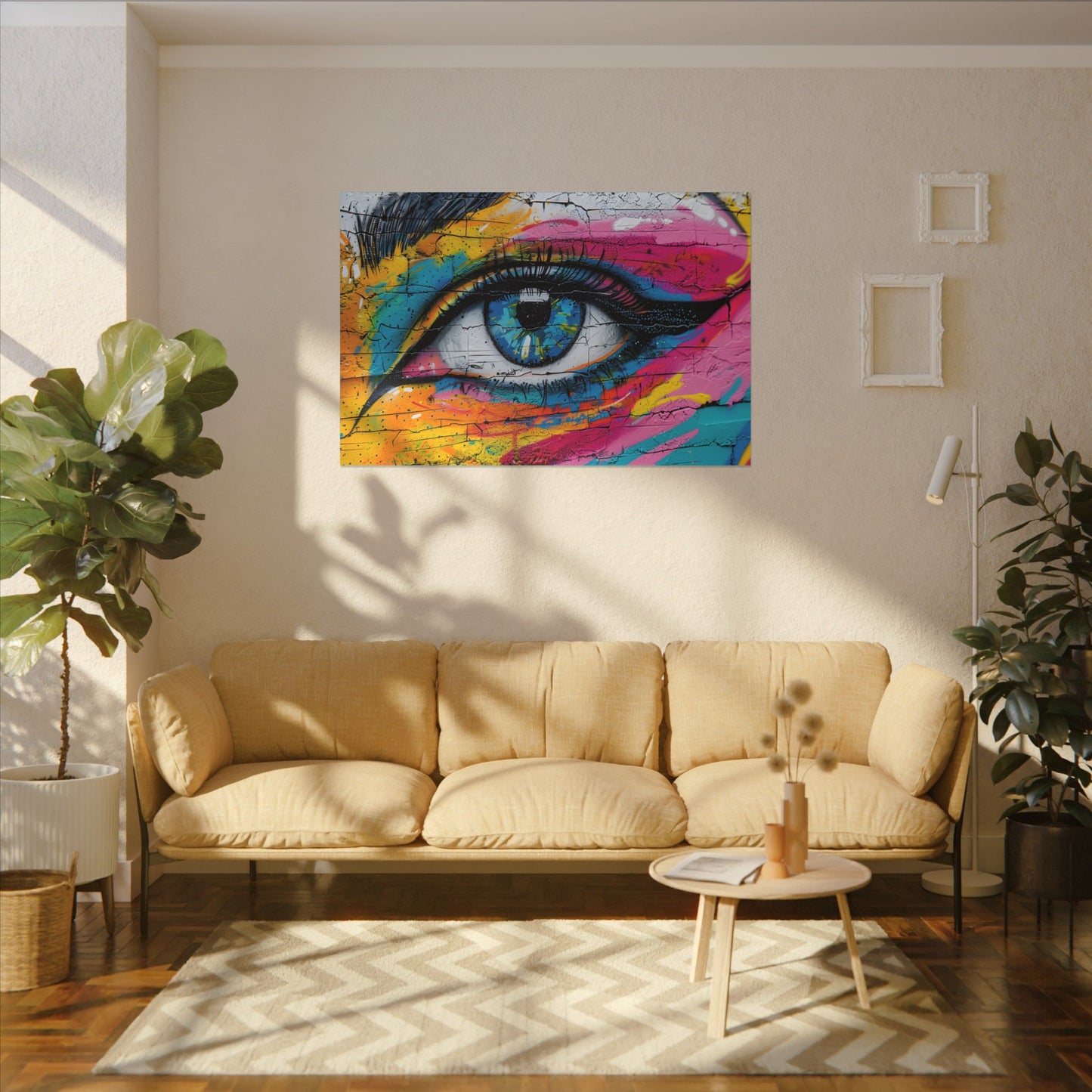 Colorful Eye Street Art Matte Canvas Print