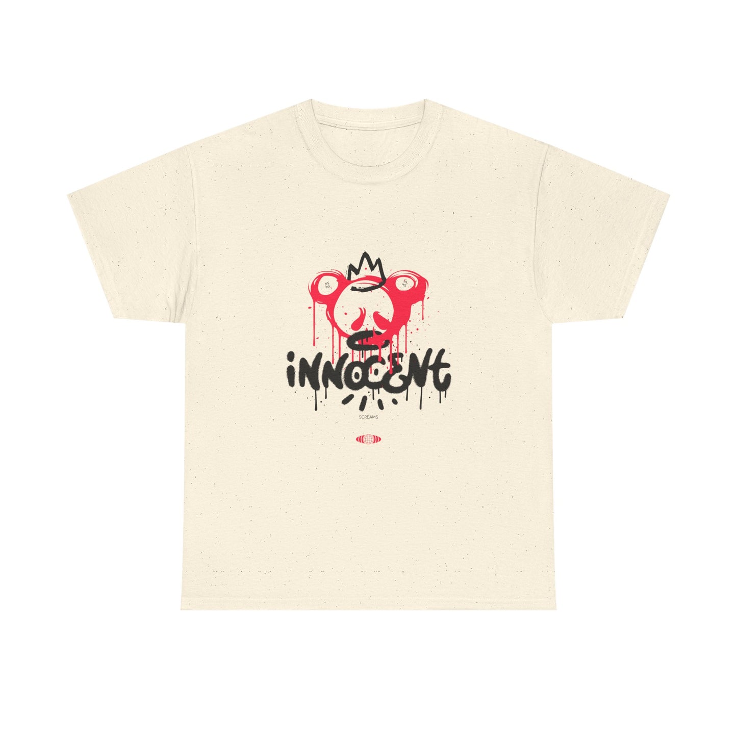 Edgy Graphic Tee: 'Innocent' Design, Urban Fashion, Streetwear, Unisex Cotton T-Shirt, Music Festivals, Casual Wear