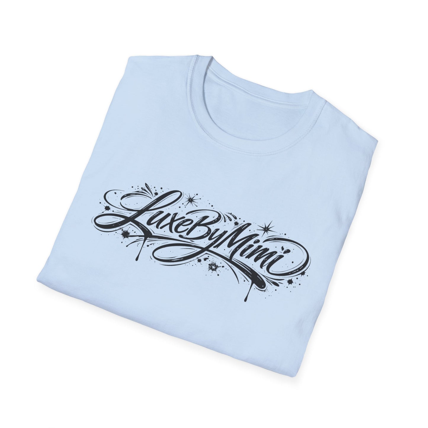 LuxeByMimi Script Tee — Elegant Calligraphy Logo T-Shirt