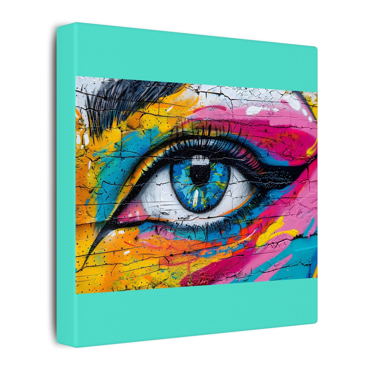 Colorful Eye Street Art Matte Canvas Print