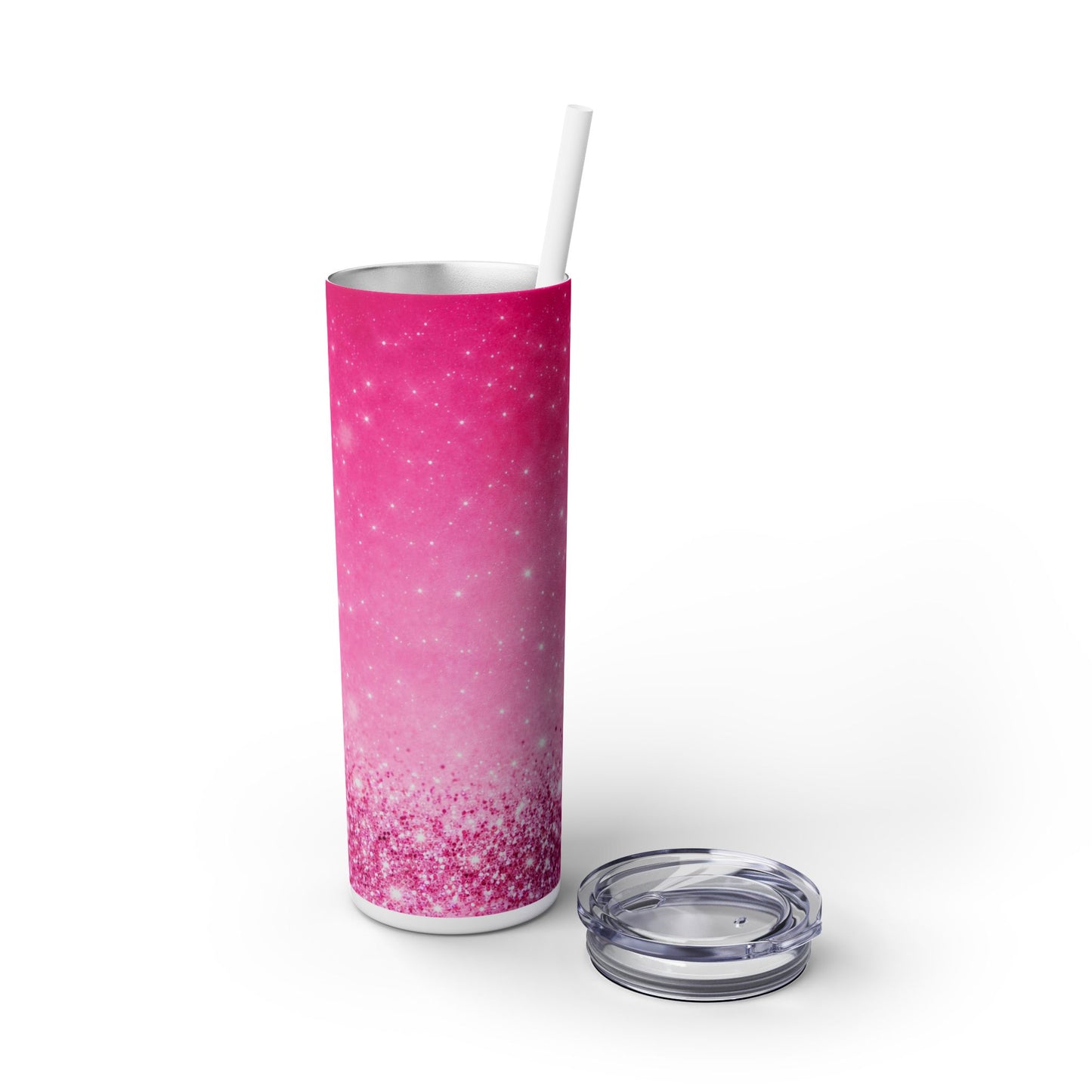 Pink Glitter Ombre Skinny Tumbler 20oz — Sparkle Straw Cup