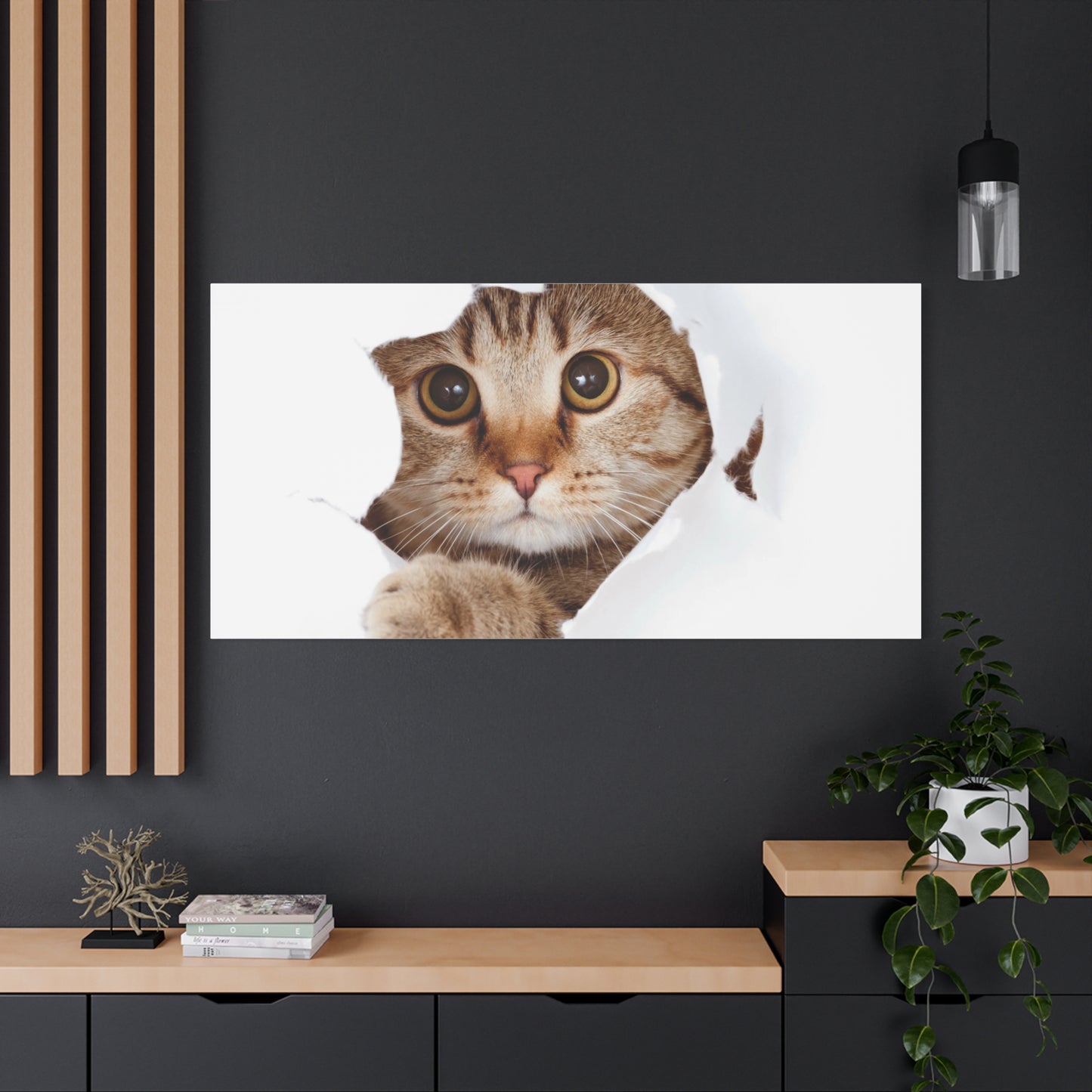 Whimsical Cat Canvas Art, Playful Decor for Cat Lovers, Home Wall Art, Pet-Themed Gift, Cute Cat Wall Art, Cat Lover's Decoration