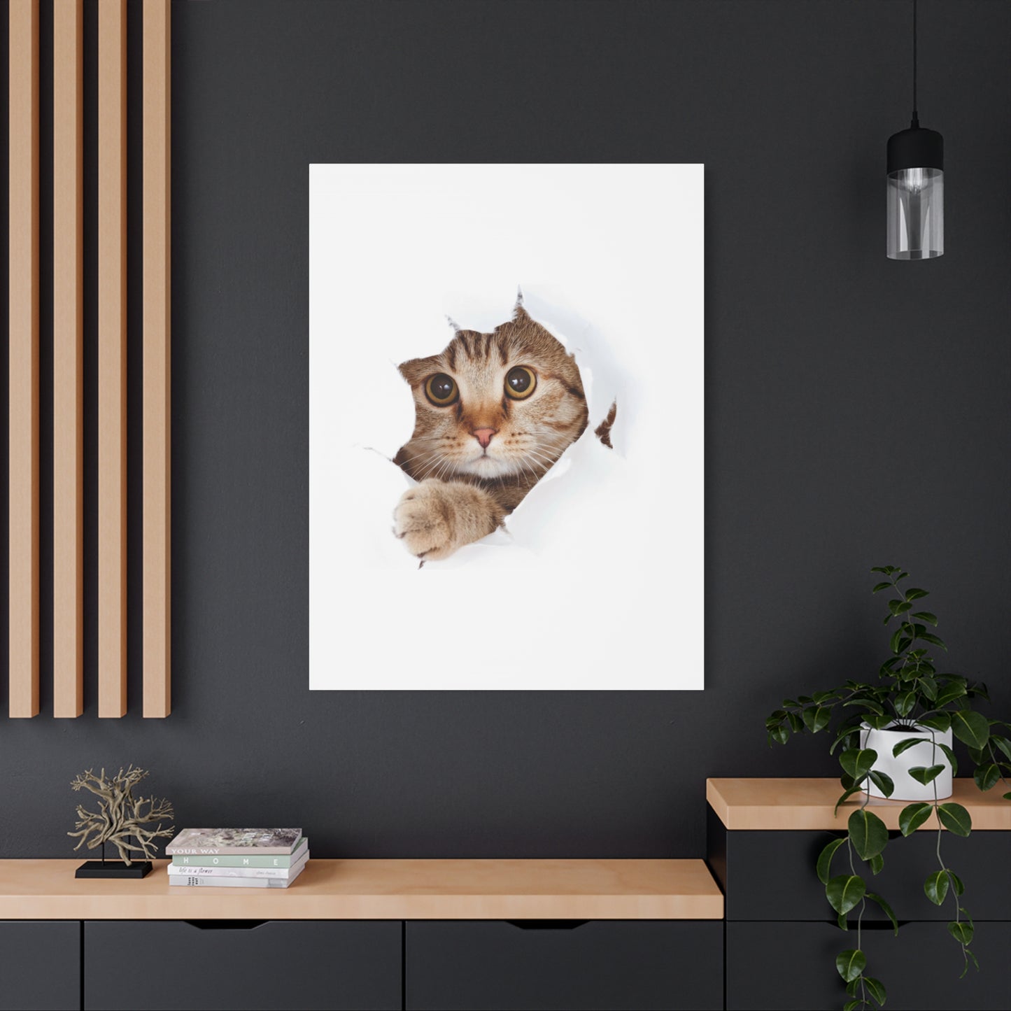 Whimsical Cat Canvas Art, Playful Decor for Cat Lovers, Home Wall Art, Pet-Themed Gift, Cute Cat Wall Art, Cat Lover's Decoration