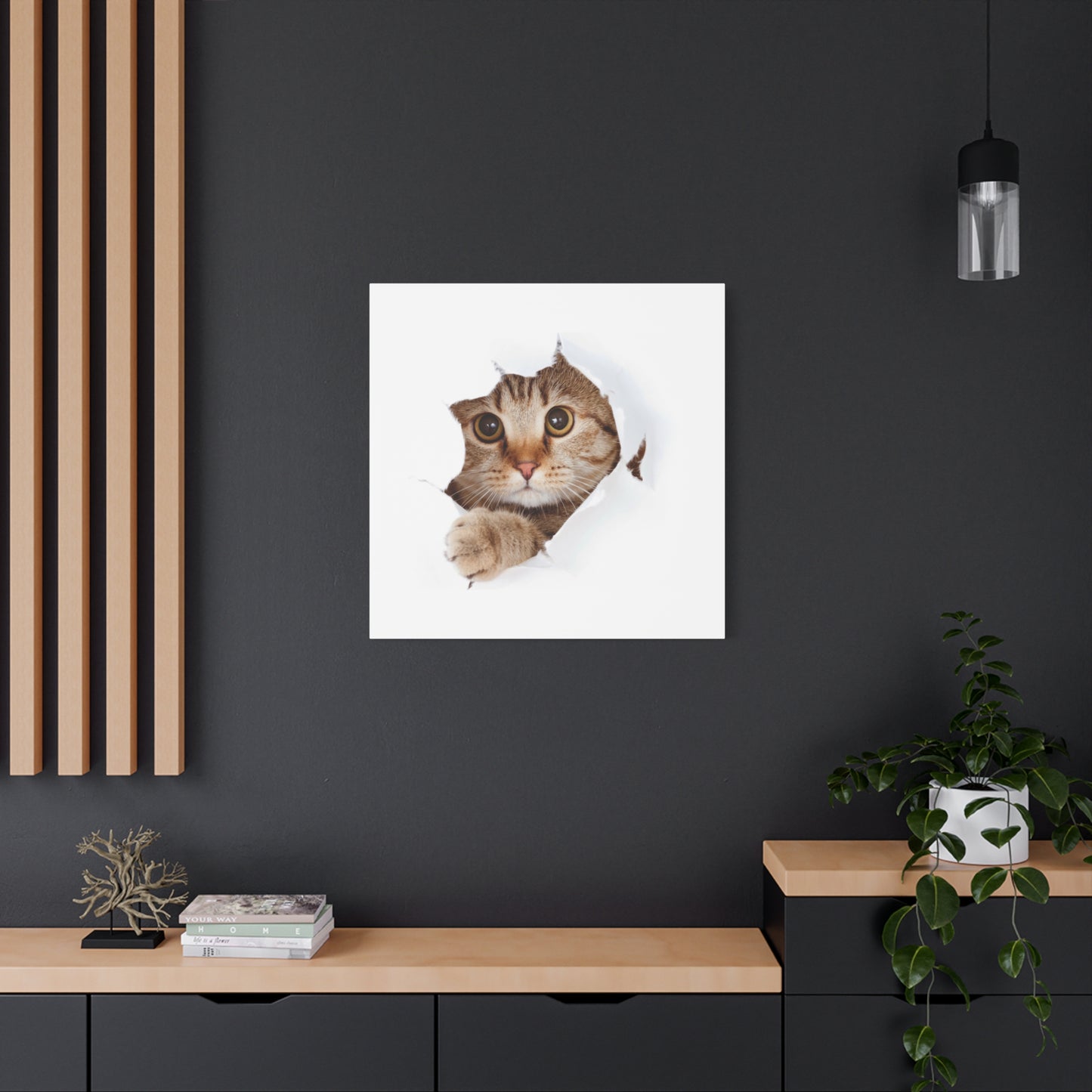 Whimsical Cat Canvas Art, Playful Decor for Cat Lovers, Home Wall Art, Pet-Themed Gift, Cute Cat Wall Art, Cat Lover's Decoration