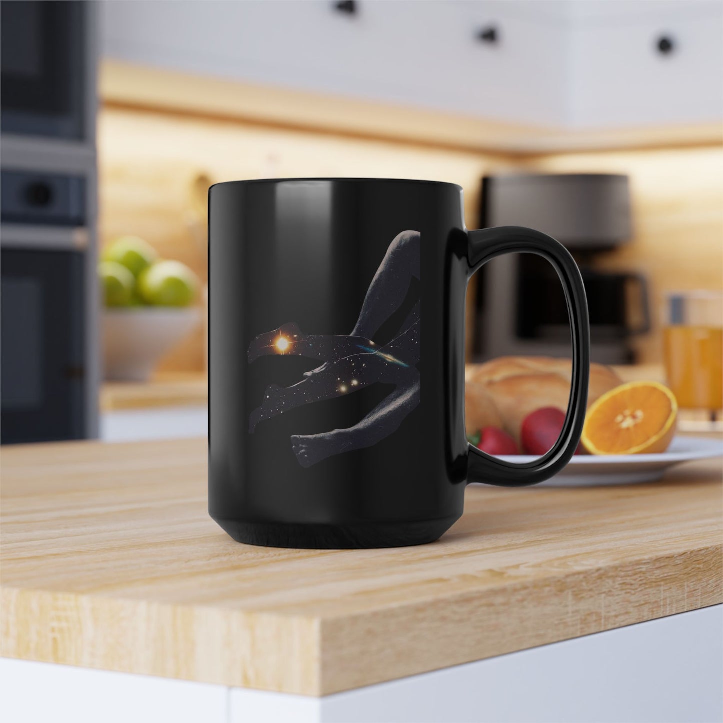 Cosmic Lover Black Mug - Unique Celestial Design, Inspiration for Stargazers, Gift for Space Lovers, All Occasions, Coffee Lover’s Must-Have