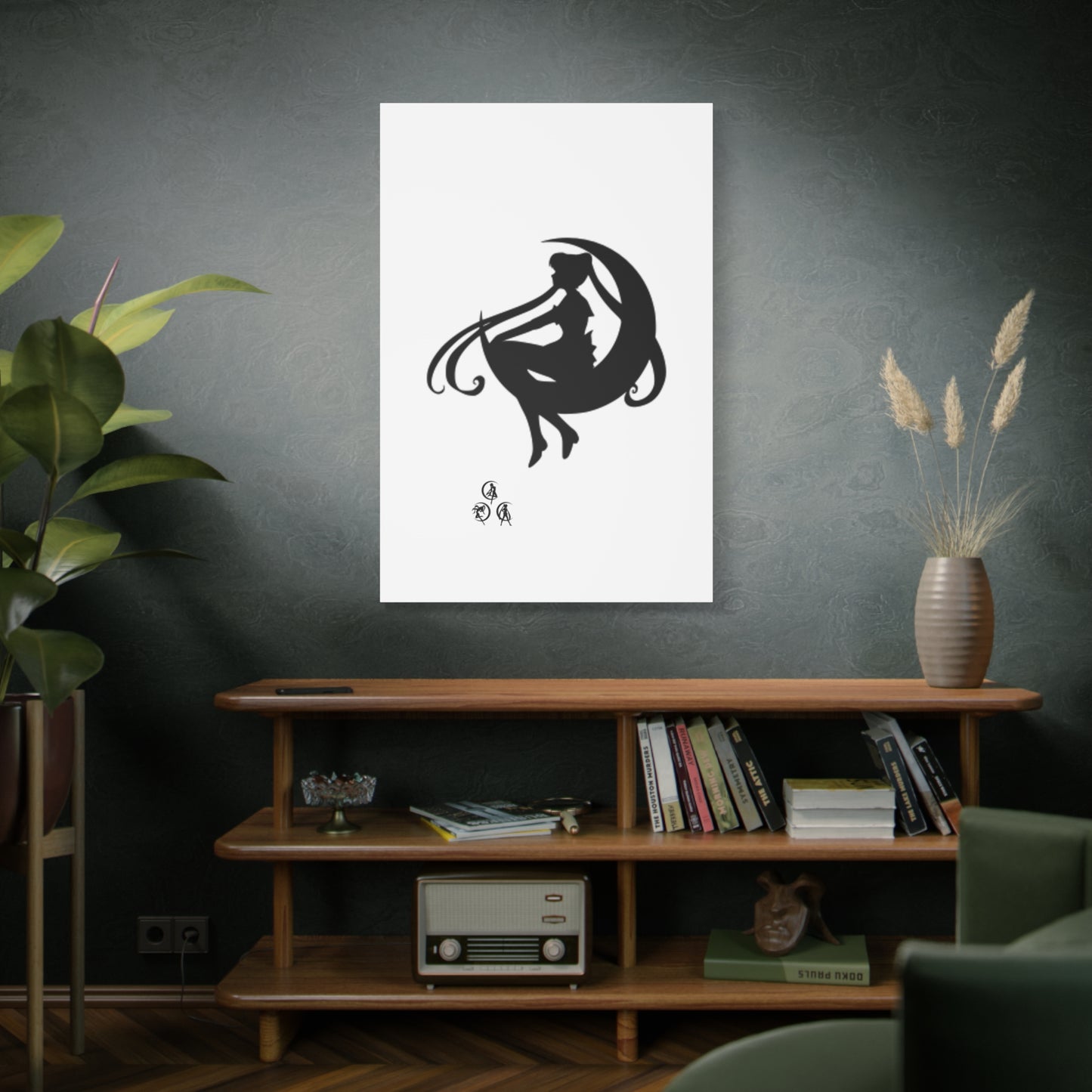 Moonlit Goddess Canvas Art, Modern Wall Decor, Fantasy Home Decor, Boho Aesthetic, Gift for Art Lovers