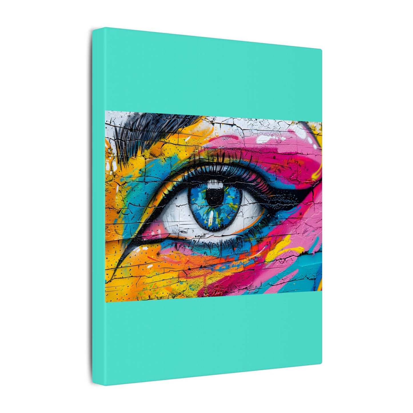 Colorful Eye Street Art Matte Canvas Print