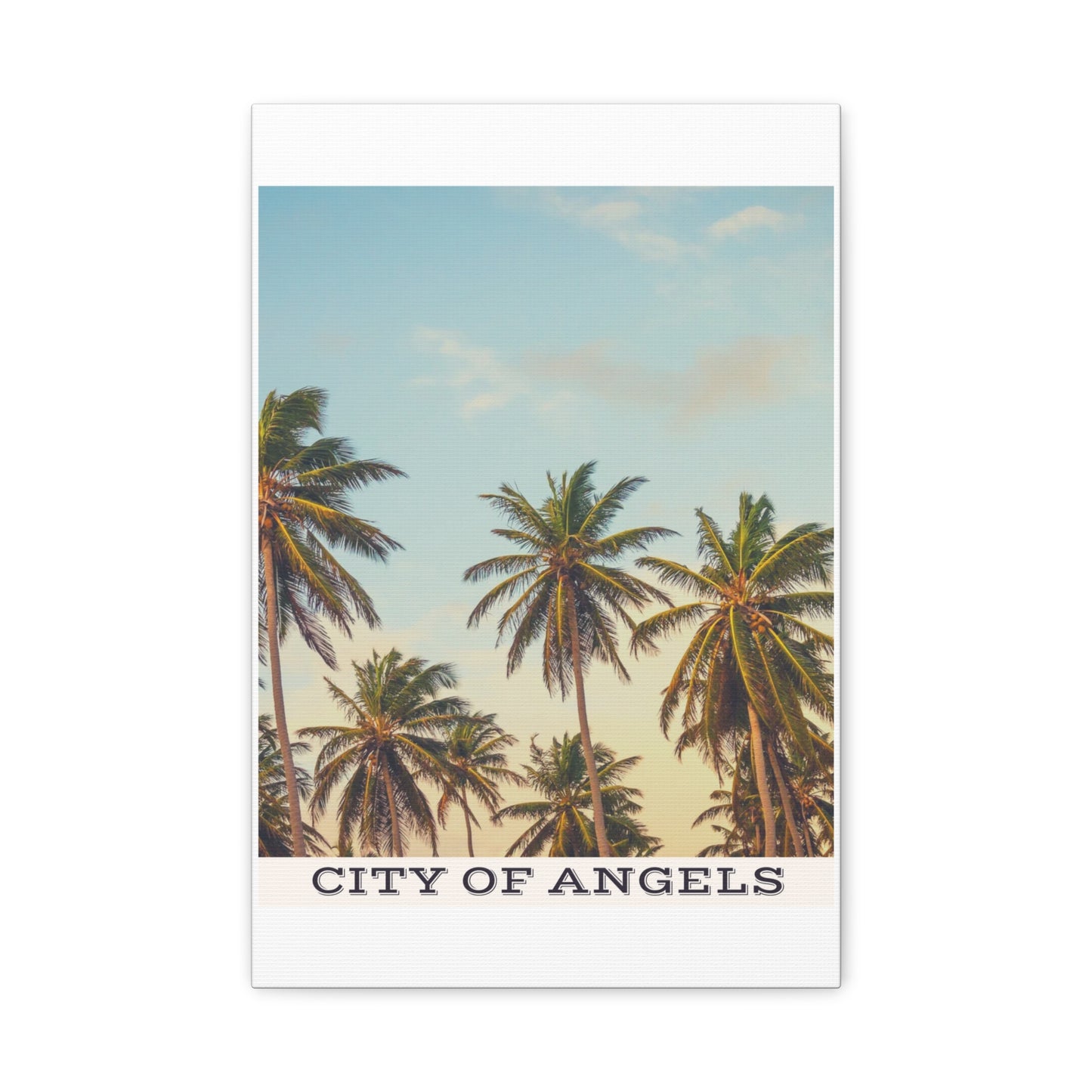 Tropical Palm Tree Canvas Print, City of Angeles Tropical Wall Art, Los Angeles Beach Decor, California Nature Photography, Home Decoration, Gift for Beach Lovers