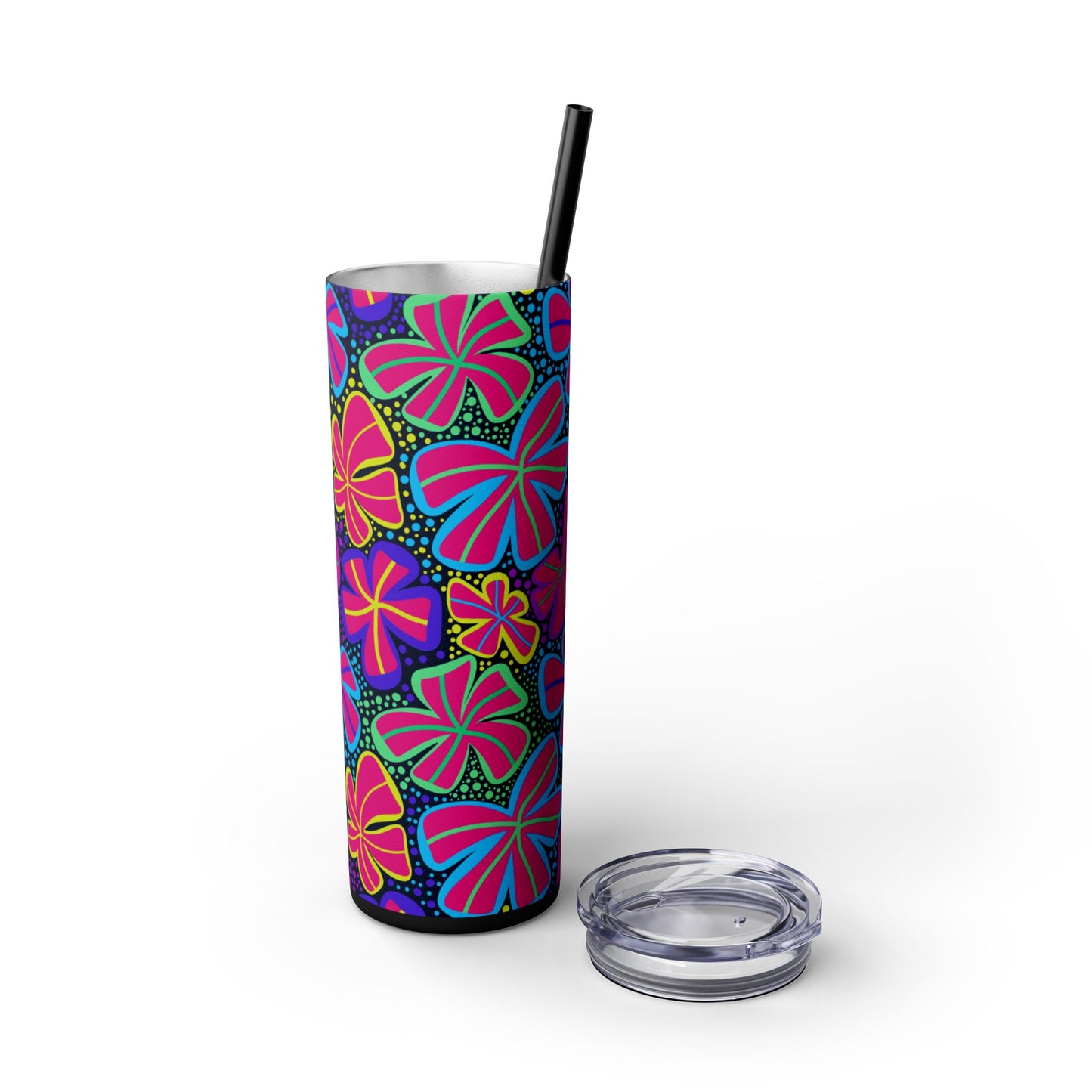 Vibrant Floral Skinny Tumbler, 20oz | Reusable Drink Cup for Home, Office, Road Trips | Fun Gift for Spring, Summer, Birthdays, Garden [...]
