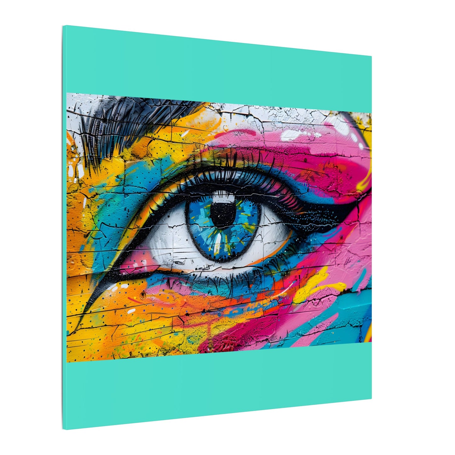 Colorful Eye Street Art Matte Canvas Print