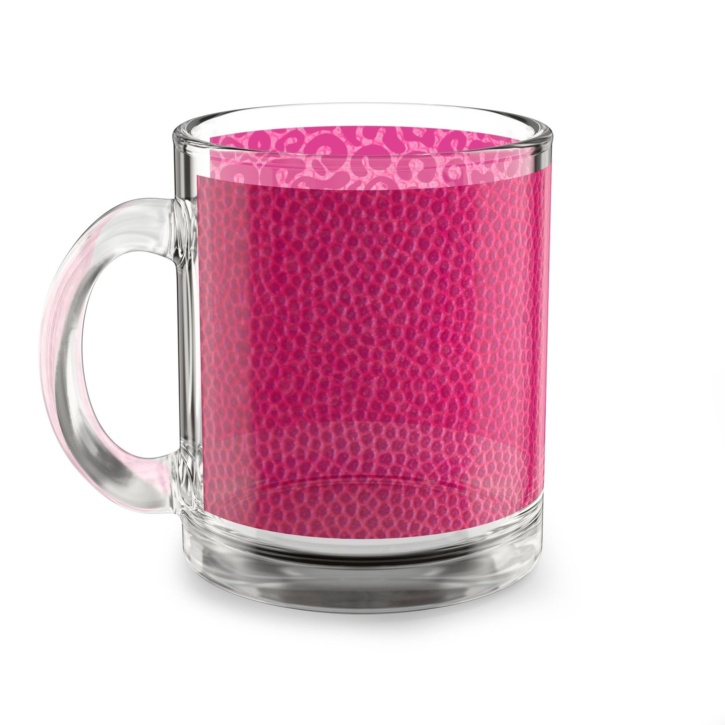 Custom Name Pink Leopard Print Glass Mug 10oz