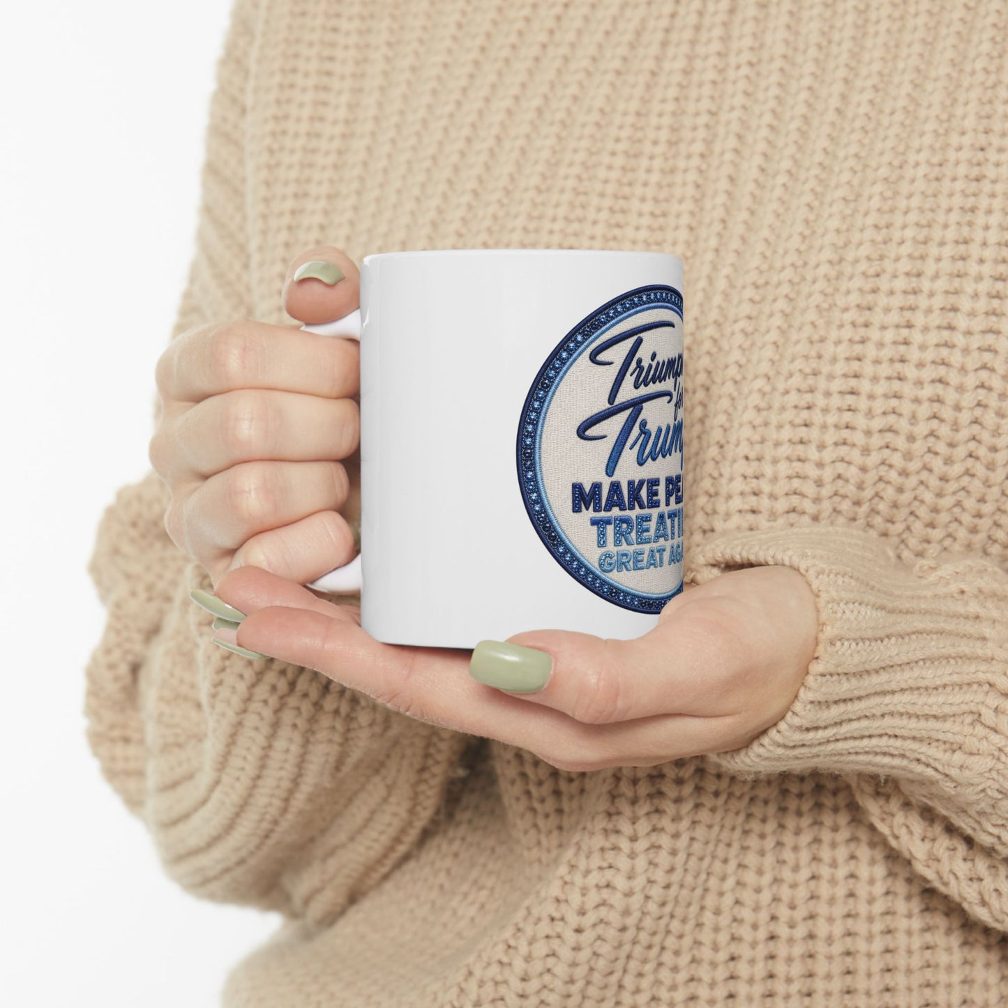 Make Peace Treaties Ceramic Mug — "Triumph for Trump" Political Coffee Cup