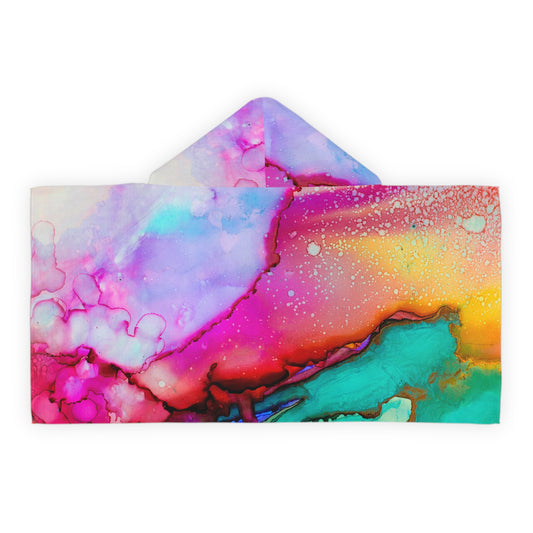 Vibrant Youth Hooded Towel - Fun Beach Day, Bath Time, Swim Cover-Up, Birthday Gift, Colorful Art Design