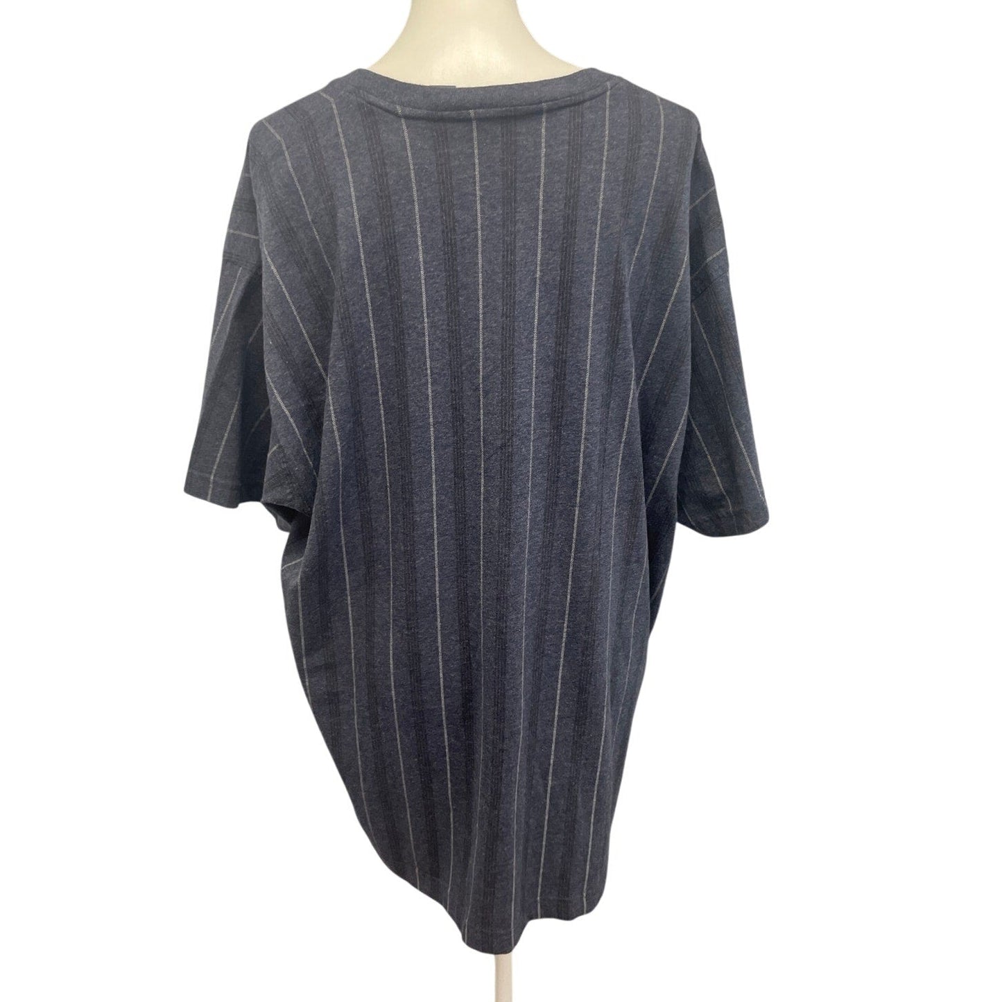 Basic Equipment Mens 2X PolyCotton Striped Short Sleeve Henley Shirt