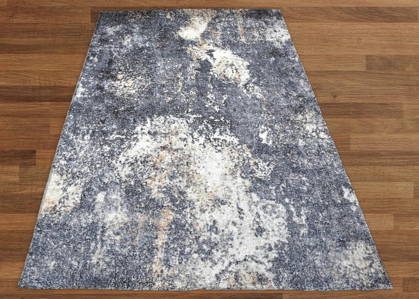 Multi Sizes Handmade Micro Printed Polyester Traditional Oriental Area Rug Gray, White Color-3