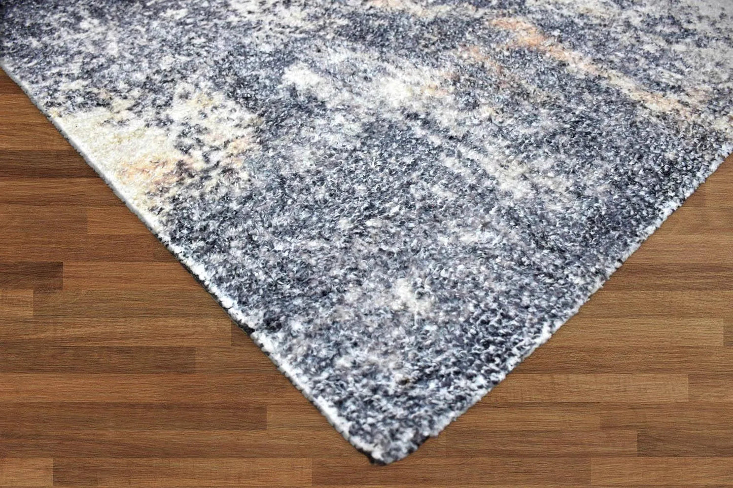 Multi Sizes Handmade Micro Printed Polyester Traditional Oriental Area Rug Gray, White Color-4