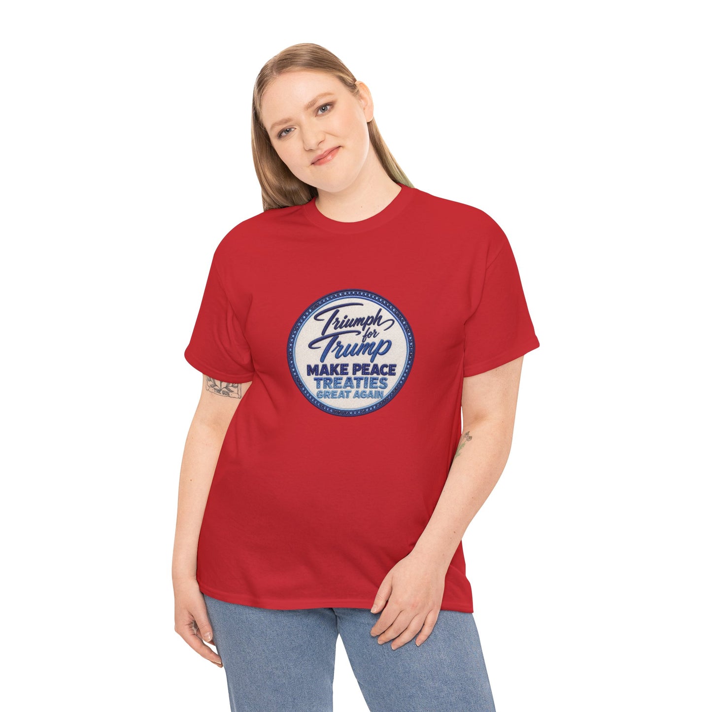 "Make Peace Treaties Great Again" Embroidery Badge Pattern T-Shirt - MADE TO ORDER ✨ CUSTOMIZABLE WITHIN REASON