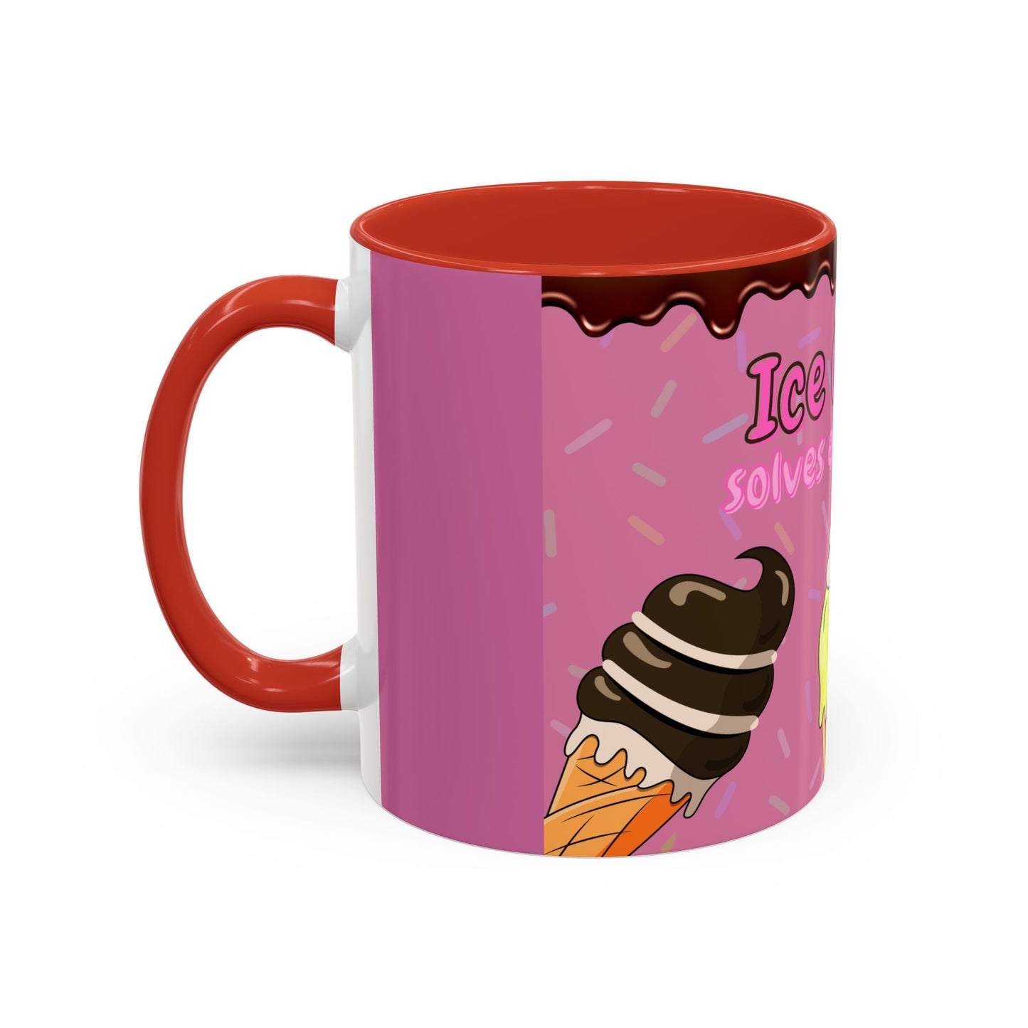 Ice Cream Solves Everything Coffee Mug - Fun Beverage Cup for Ice Cream Lovers, Gift for Holidays, Birthday, Summer
