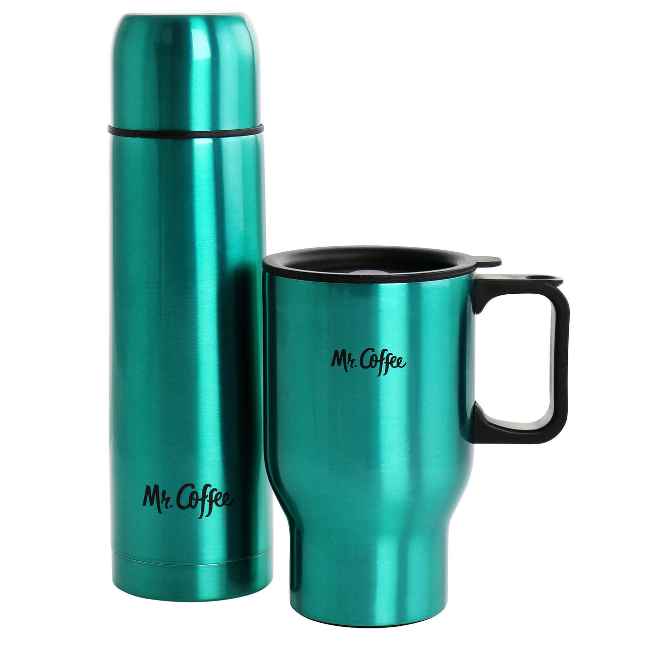Mr. Coffee Javelin 2 Piece Thermal Bottle and Travel Mug Set in Emerald Green-0