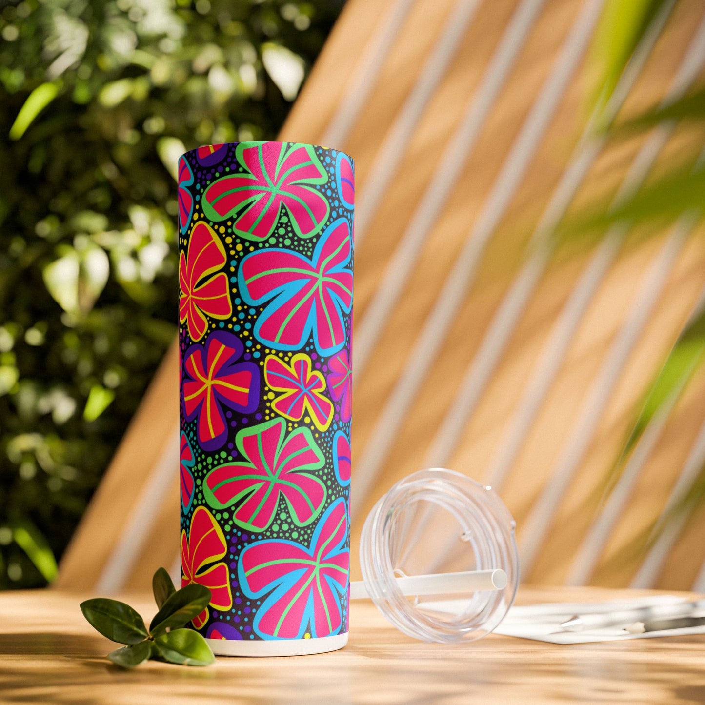 Vibrant Floral Skinny Tumbler, 20oz | Reusable Drink Cup for Home, Office, Road Trips | Fun Gift for Spring, Summer, Birthdays, Garden [...]
