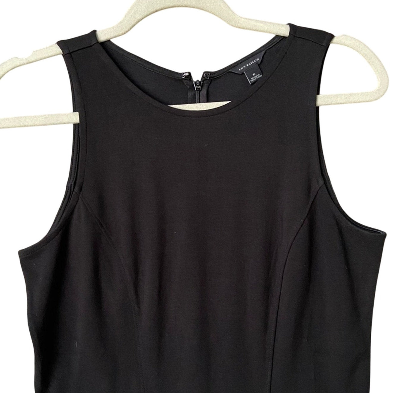 New Ann Taylor Womens Size 6 Sleeveless Back Zip Striped A Line Fit Flare Dress