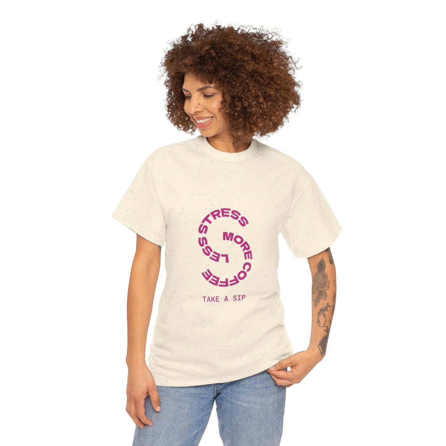 Stress Less Coffee Unisex Heavy Cotton Tee