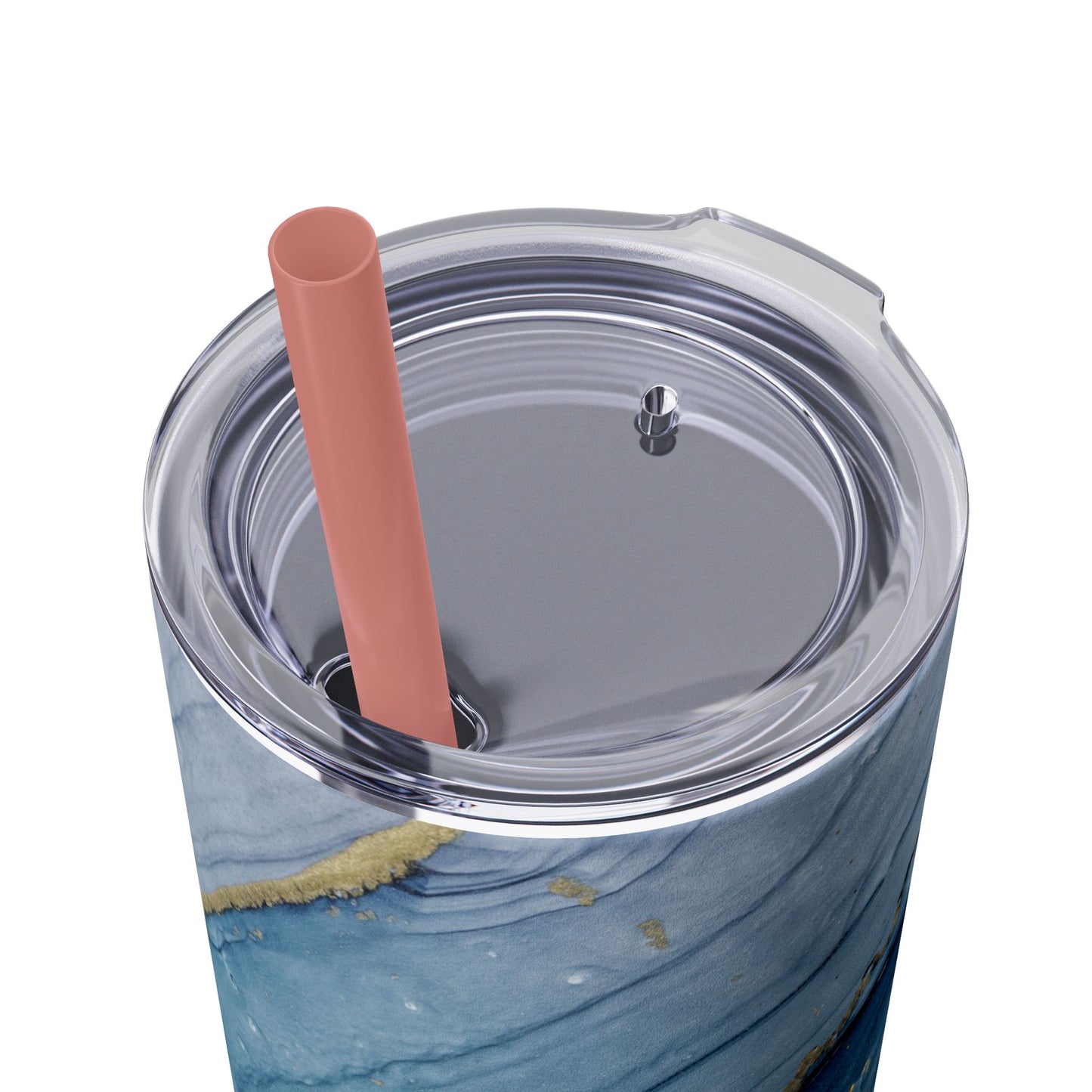 Elegant Blue Marble Skinny Tumbler, 20oz - Stylish Drinkware for Daily Use, Gifts, Celebrations, Eco-Friendly, Travel Mug