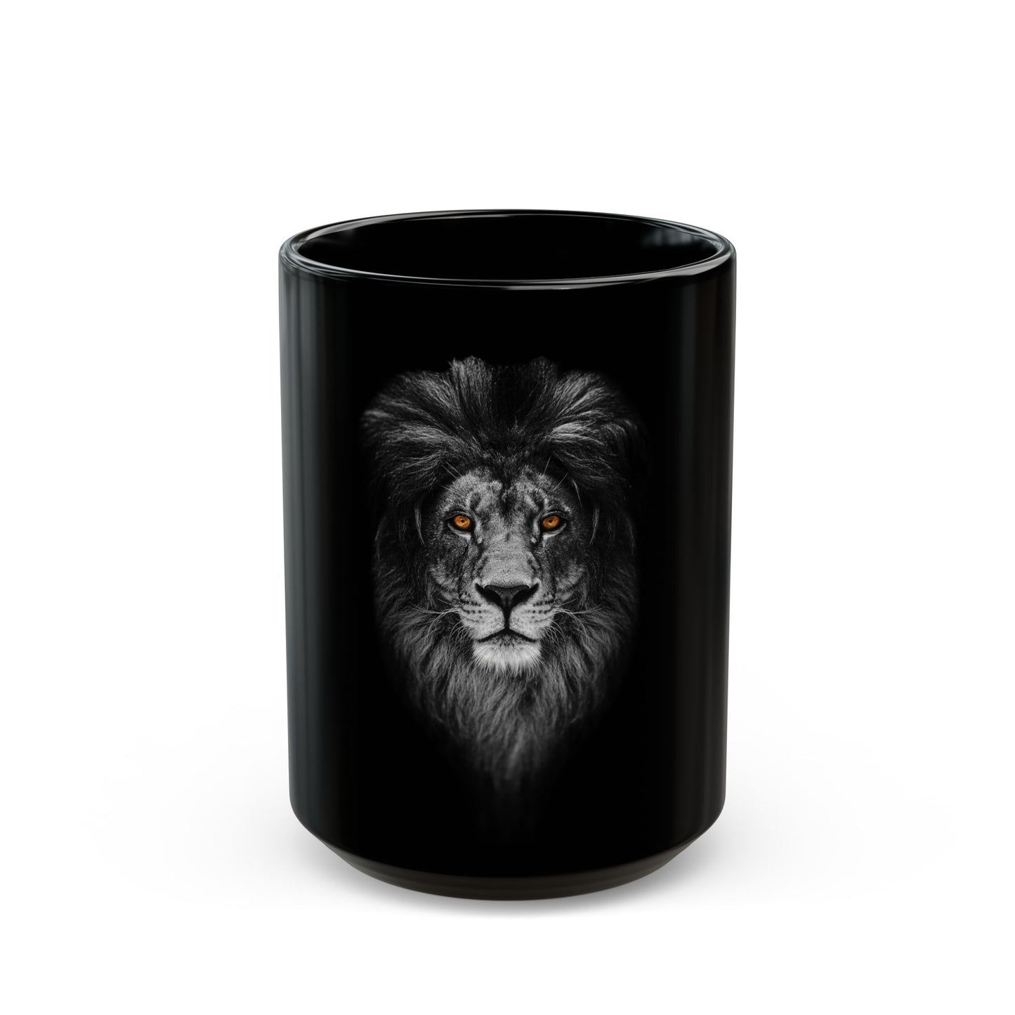 Majestic Lion Black Mug - Perfect Gift for Animal Lovers, Coffee Enthusiasts, Birthday, Housewarming, Home Decor